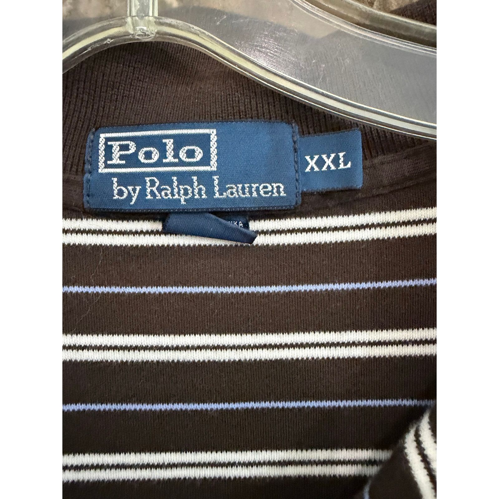 Ralph Lauren Polo Ralph Lauren Size XXL Brown Blue Striped Mens Polo Size US XXL / EU 58 / 5 - 4 Thumbnail