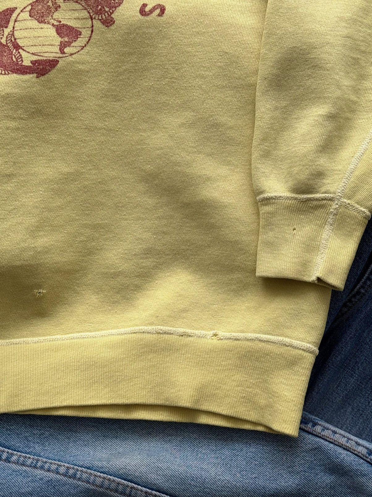 Vintage 1950s Vintage US Marine Corps Stenciled Raglan Sweatshirt Size US S / EU 44-46 / 1 - 5 Thumbnail