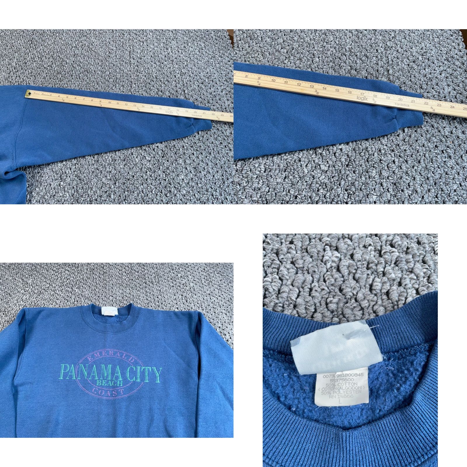 Lee VINTAGE Lee Sweatshirt Crewneck 90s Panama City Beach Florida Blue Large Mens Size US L / EU 52-54 / 3 - 8 Thumbnail