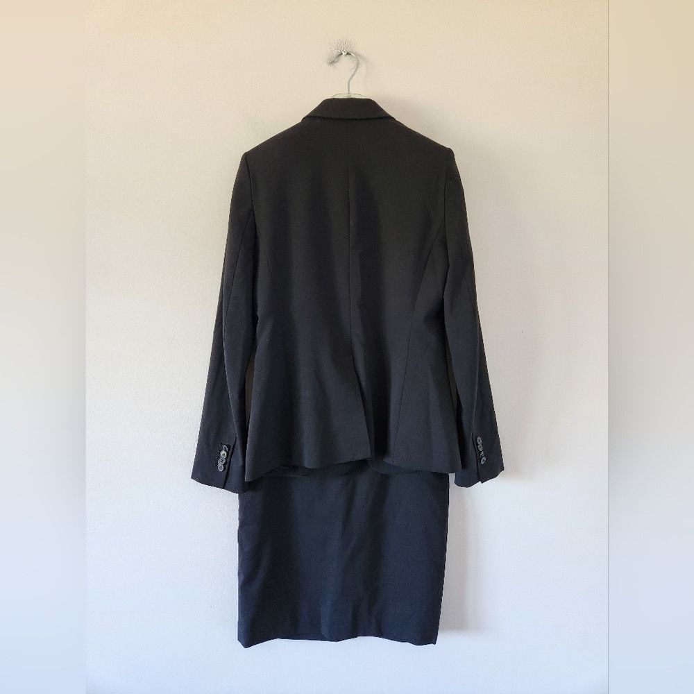 Club Monaco CLUB MONACO | Wool Blazer Skirt Suit Set Black Sz 00 0 Size XS / US 0-2 / IT 36-38 - 2 Thumbnail