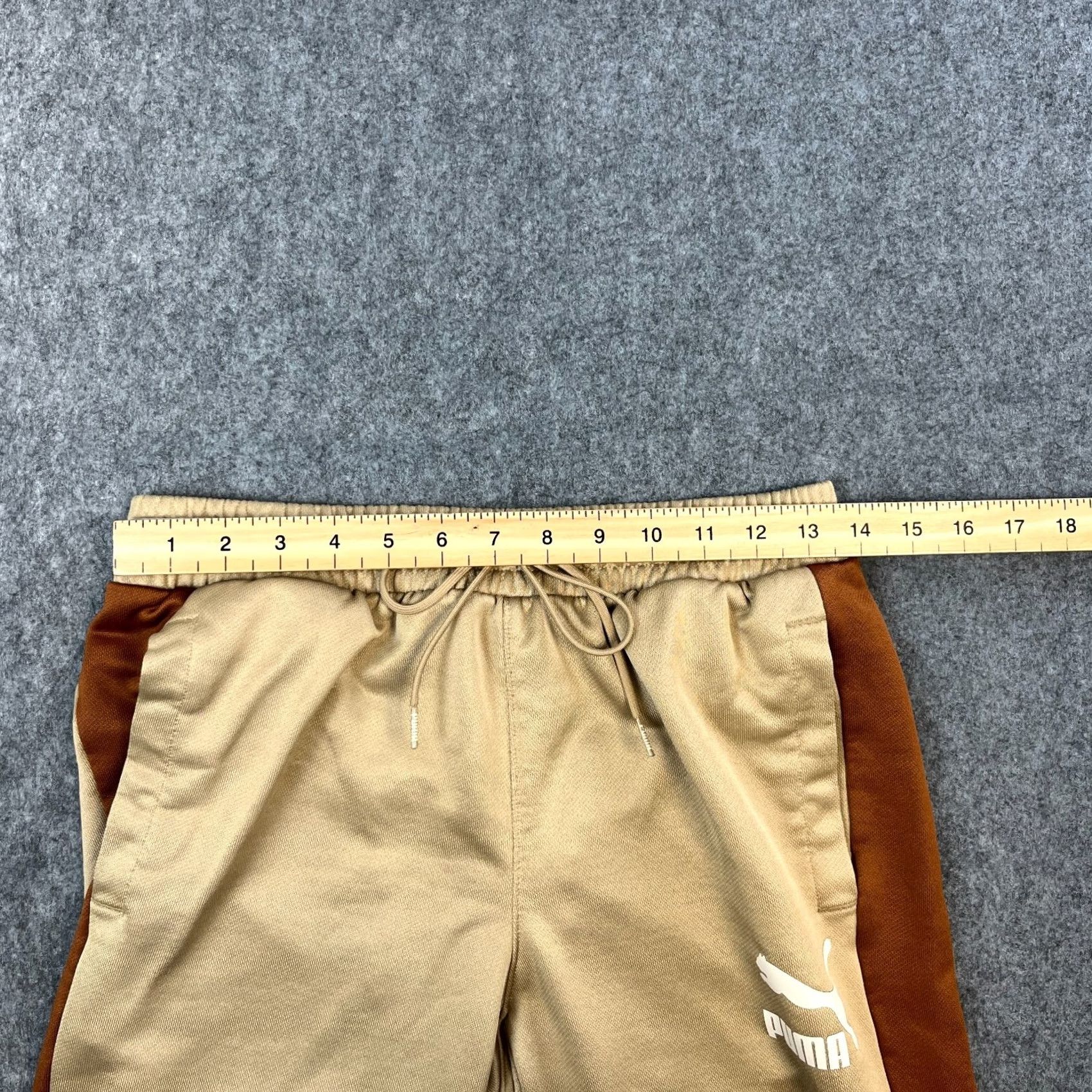 Puma PUMA Mens Track Pants Sweat Joggers M Gold Tapered Cuffed Ankle Drawstring Pockets Regular Fit Size US 31 - 6 Thumbnail