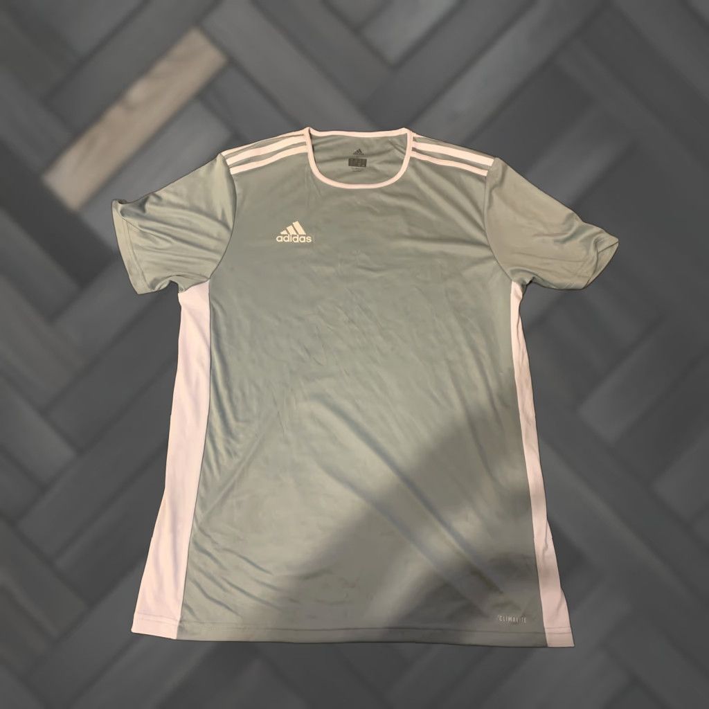 Adidas Adidas Climalite T-Shirt Mens Soccer Striped Gray White Size L Size US L / EU 52-54 / 3 - 1 Thumbnail