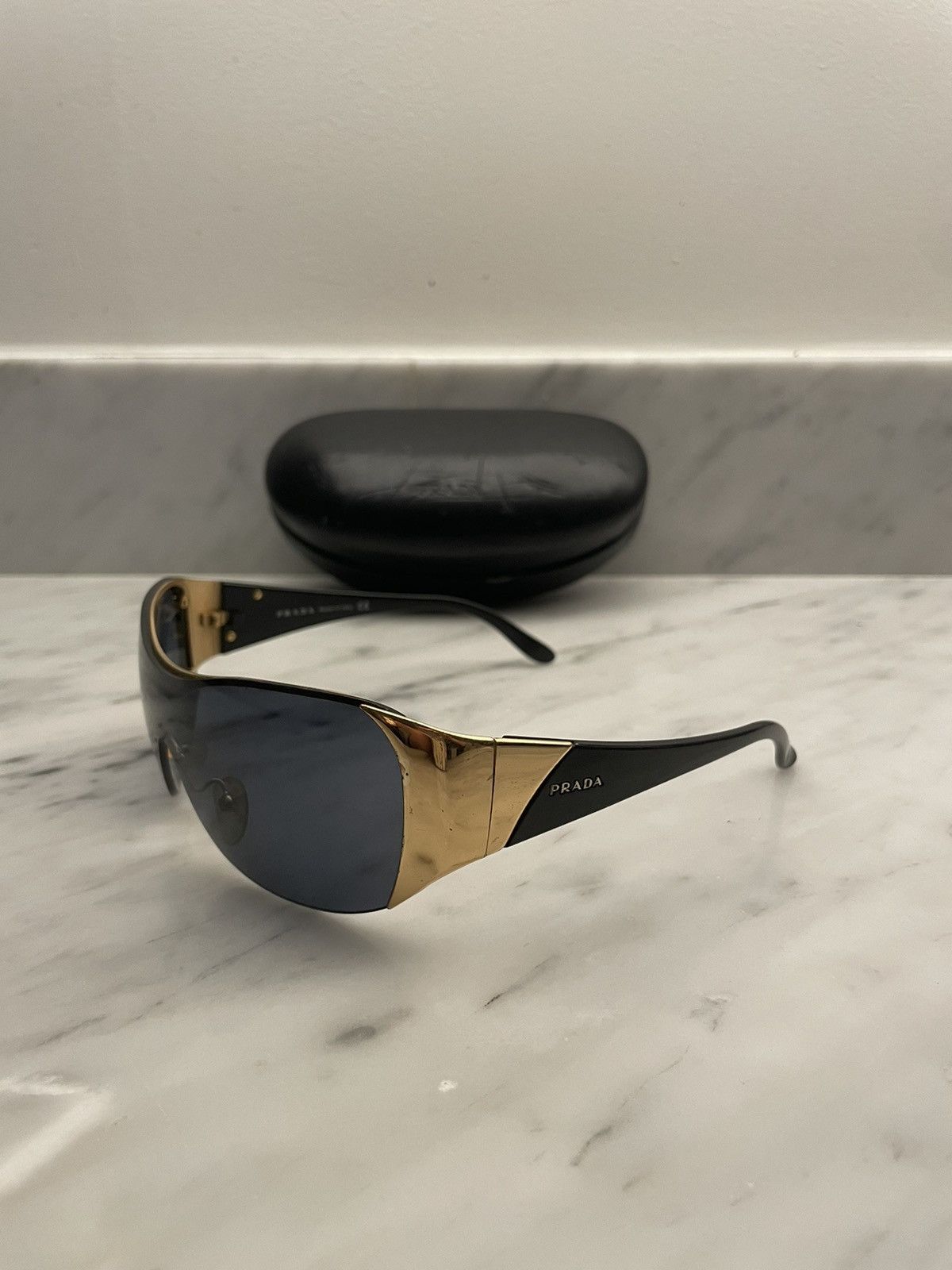 Prada Prada 💯 SPR 53G mask sunglasses shield Size ONE SIZE - 1 Thumbnail