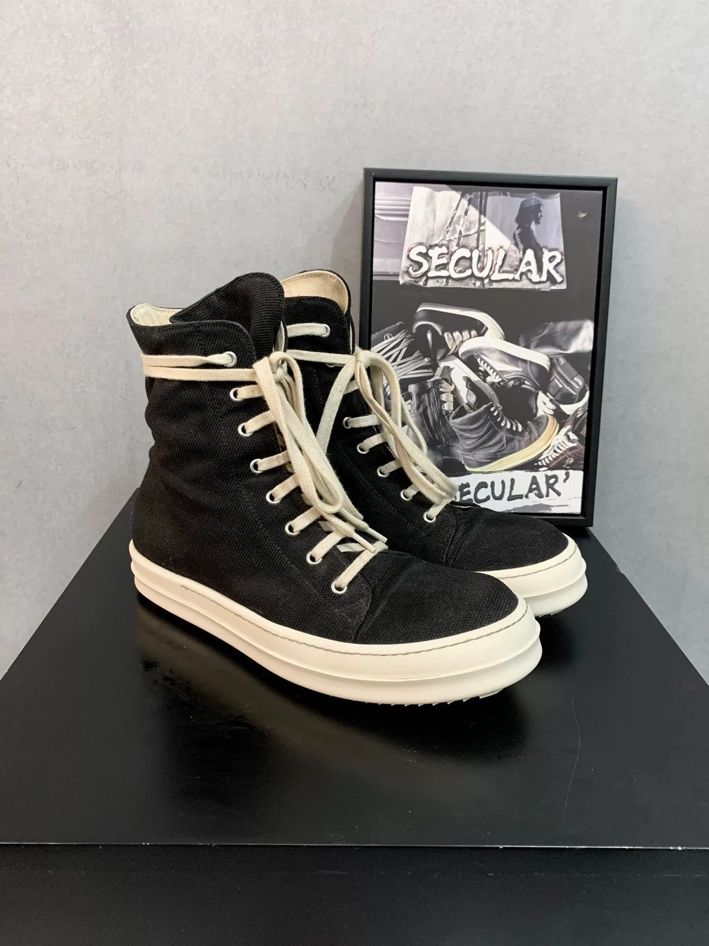 Converse rick owens black high-top canvas shoes Size US 10.5 / EU 43-44 - 1 Thumbnail