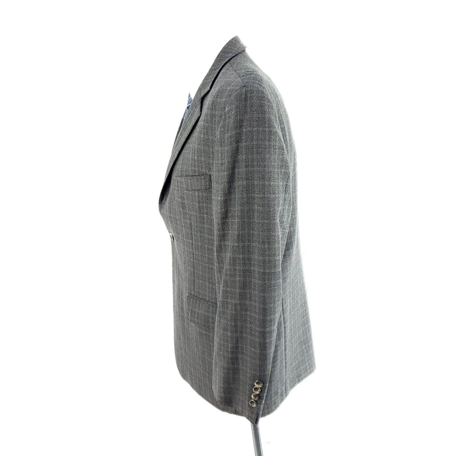 Pronto Uomo Pronto Uomo Wool 2 Button Sport Coat 40S Blue Beige W/ Brown Size 40S - 4 Thumbnail