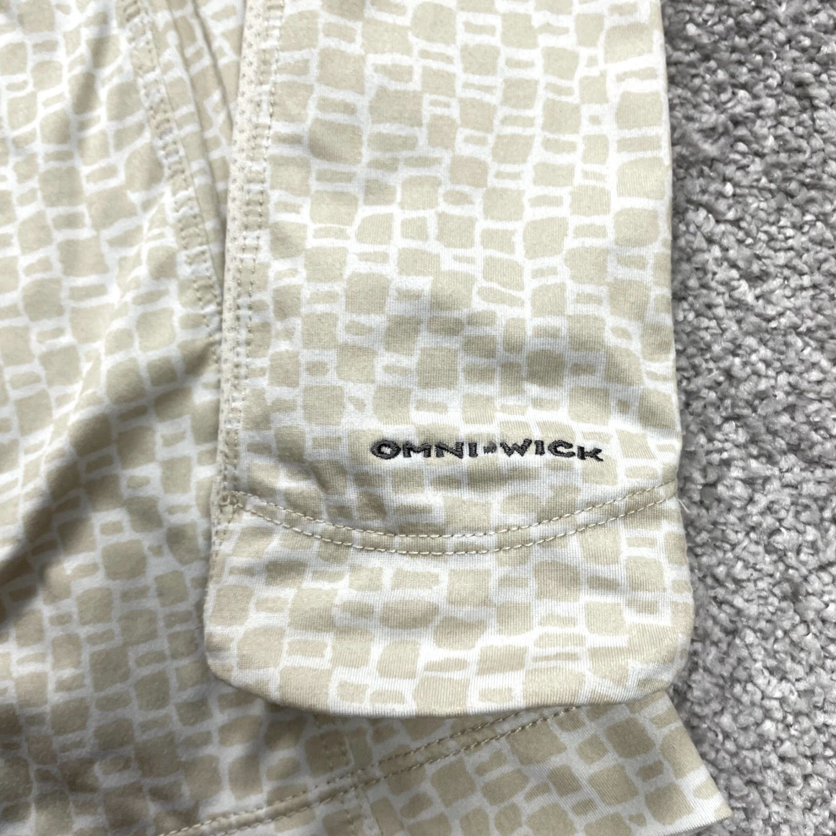 Vintage Columbia Omni Wick Active Shirt Medium Beige Patterned Thumbhole Crew Neck Womens Size M / US 6-8 / IT 42-44 - 7 Thumbnail