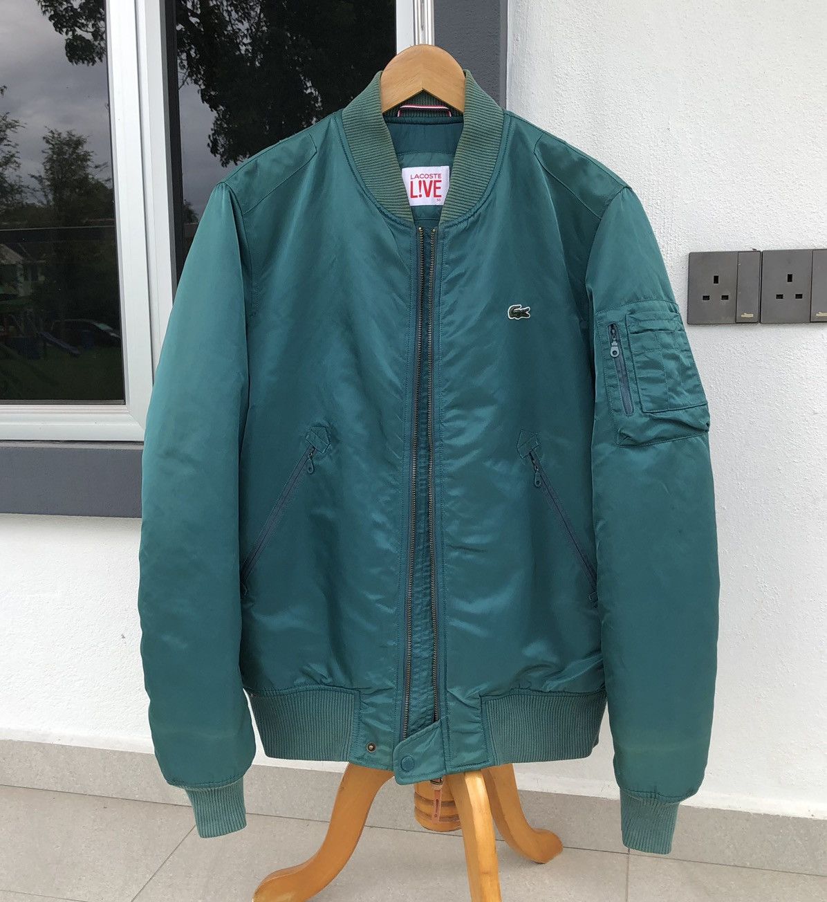 Lacoste LACOSTE LIVE TAFFETA BOMBER JACKET EMERALD GREEN MENS Size US M / EU 48-50 / 2 - 4 Thumbnail