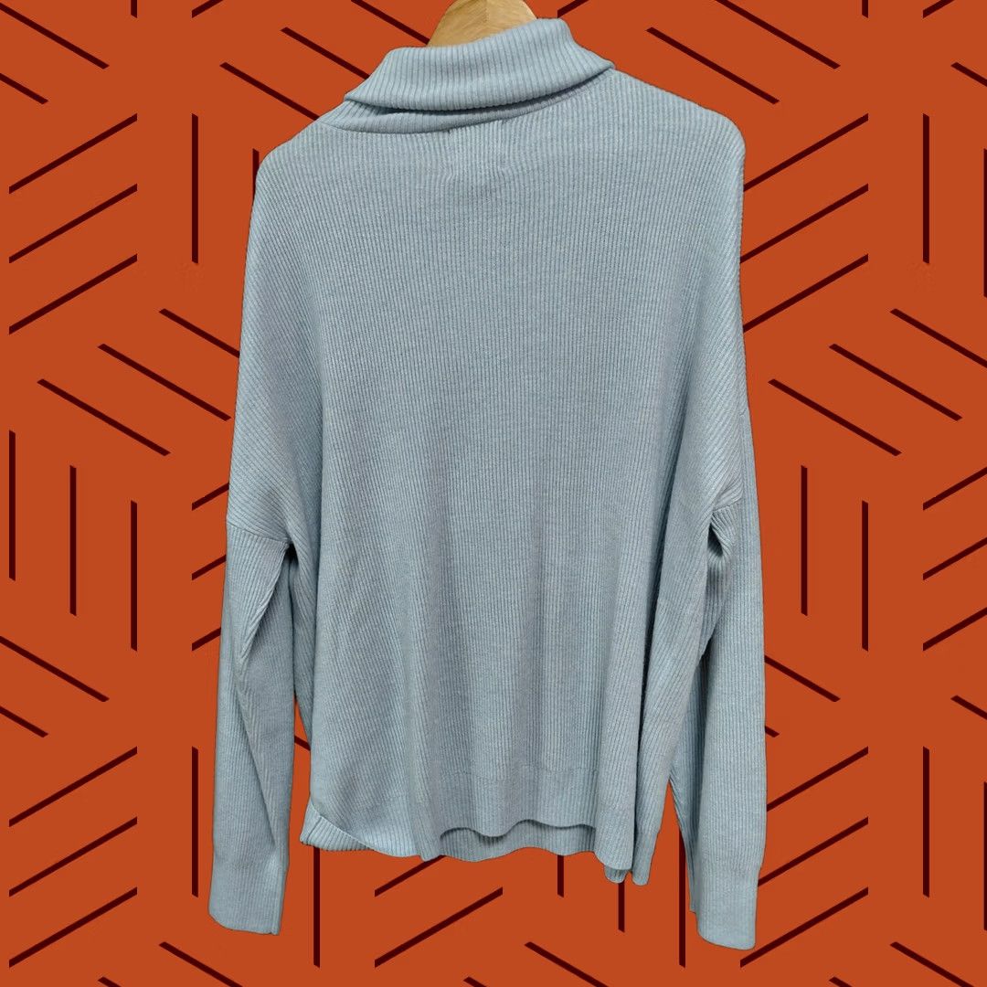 Vintage Beige & Able Sweater Blue Women L Cashmere Blend Wool Blend Solid Turtleneck Size L / US 10 / IT 46 - 1 Thumbnail