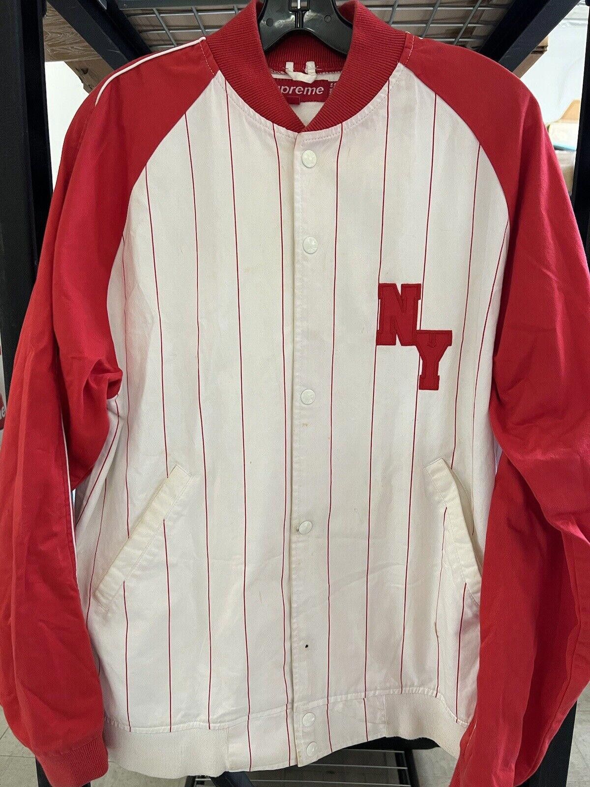 Supreme Supreme Baseball Varsity Jacket Stripe Red White Size US L / EU 52-54 / 3 - 2 Thumbnail