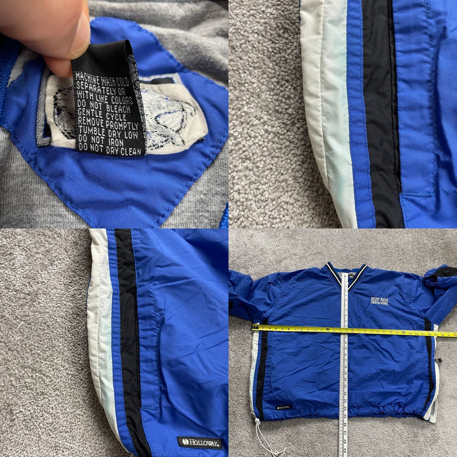 Holloway Holloway Windbreaker Jacket Mens 2XL Blue Mount Paran Christian School Pullover Size US XXL / EU 58 / 5 - 9 Thumbnail