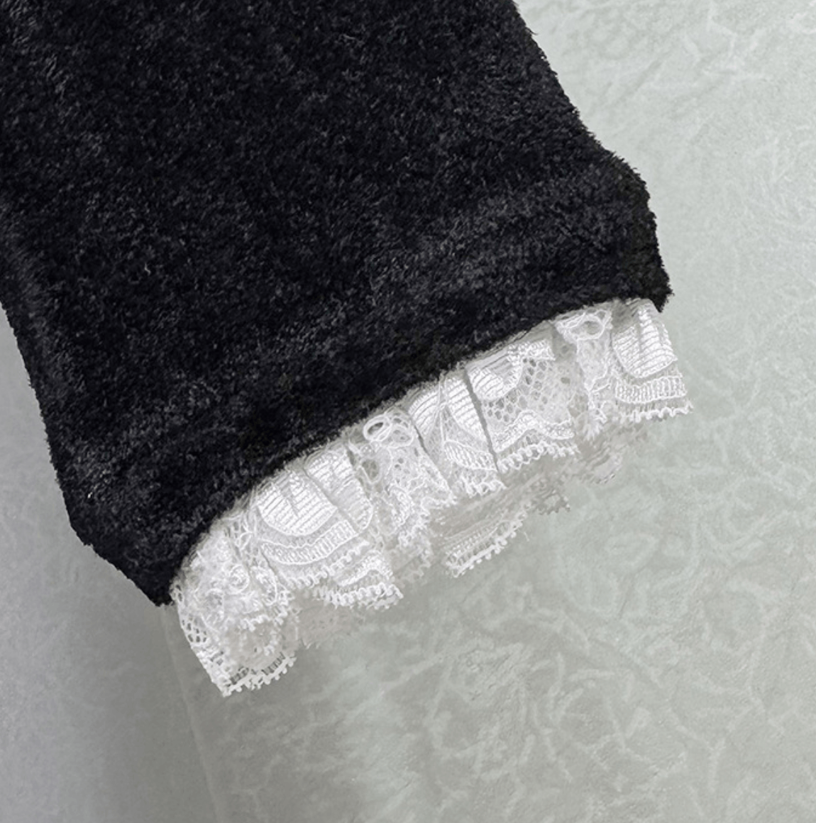 Japanese Brand Black Chenille Knit Mini Dress Size M / US 6-8 / IT 42-44 - 6 Thumbnail