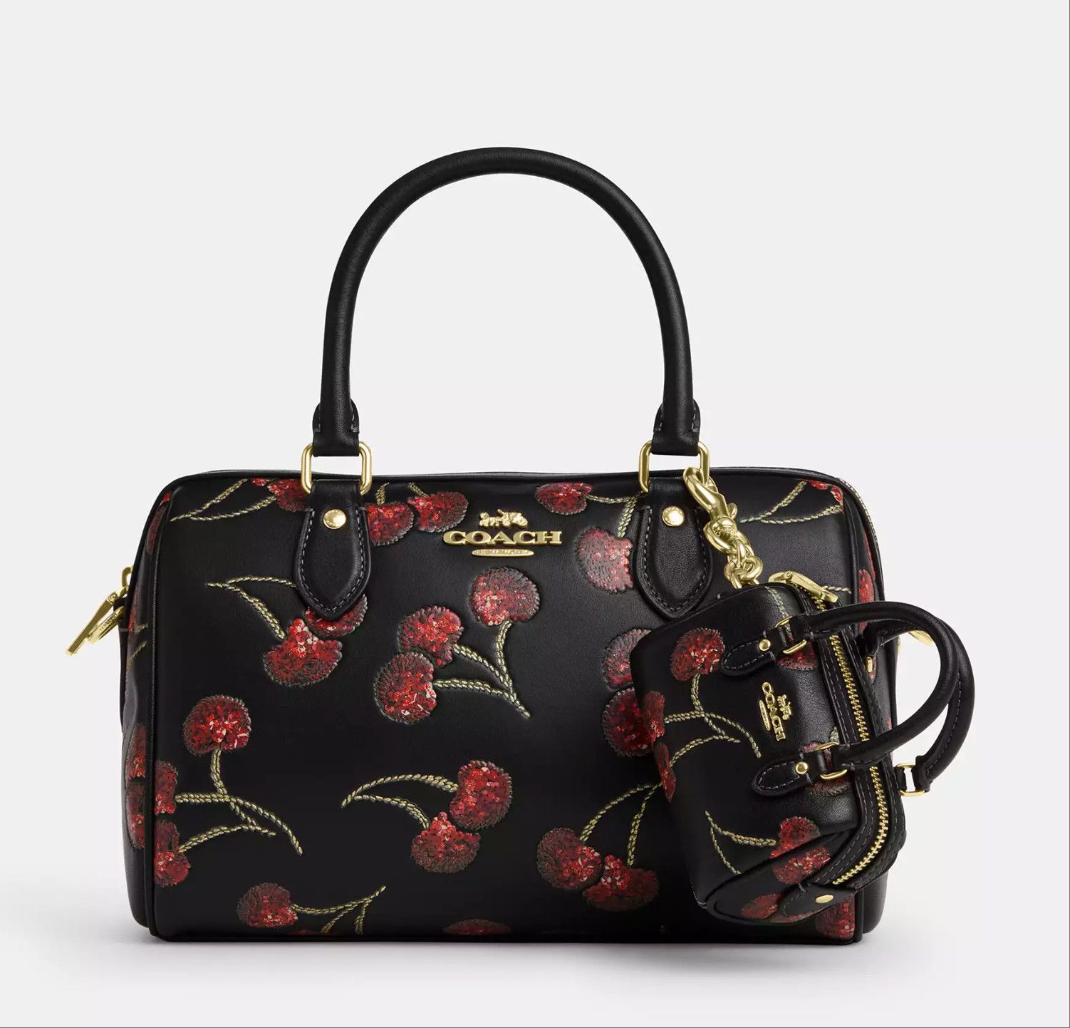 Coach Mini Rowan Bag Charm With Cherry Print CDB17 Size ONE SIZE - 5 Thumbnail