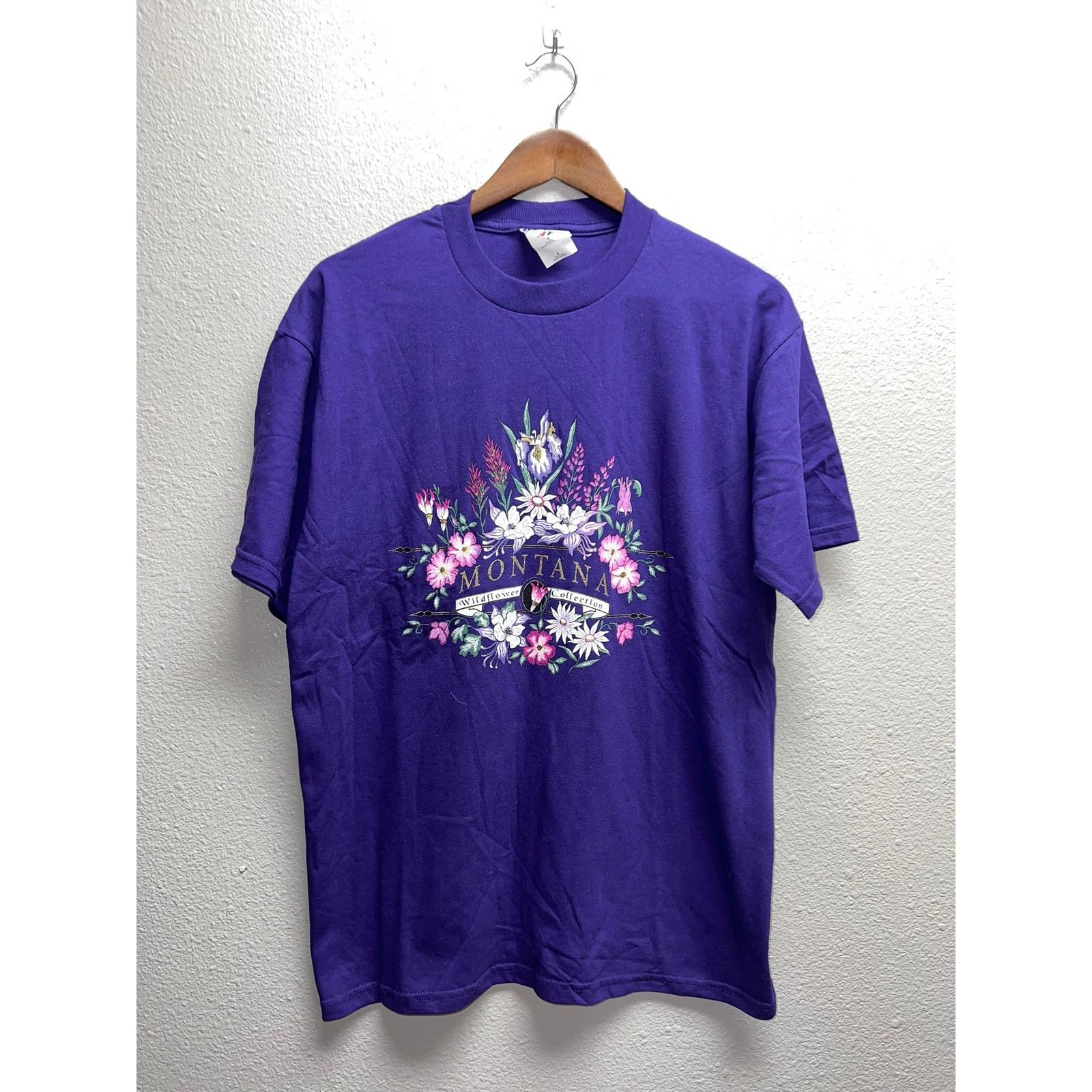 Jerzees Vintage Montana Shirt Willdflower Collection Purple Tee 90s Size US M / EU 48-50 / 2 - 1 Thumbnail