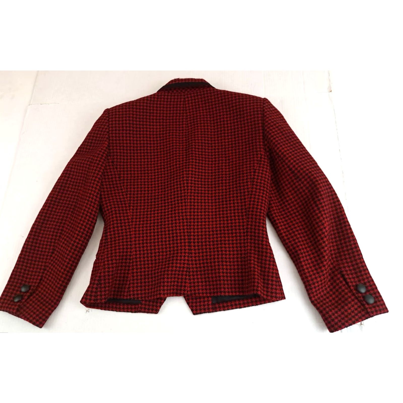 Vintage VINTAGE er gerard for renlyn Houndstooth Red Wool Button Jacket sz 10 USA Woman Woman Cardigan 80s Fall Winter Long Sleeve Buttons Size L / US 10 / IT 46 - 6 Thumbnail