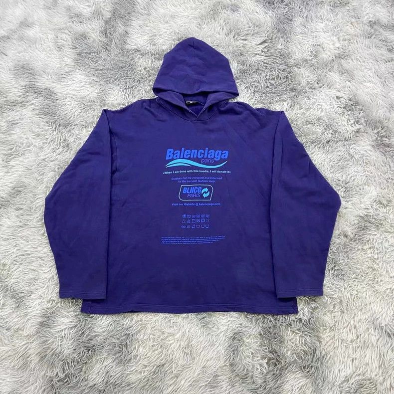 Balenciaga Balenciaga Blue Green Cola Wave Hoodie 2502-Nextarrow Size US XS / EU 42 / 0 - 1 Thumbnail