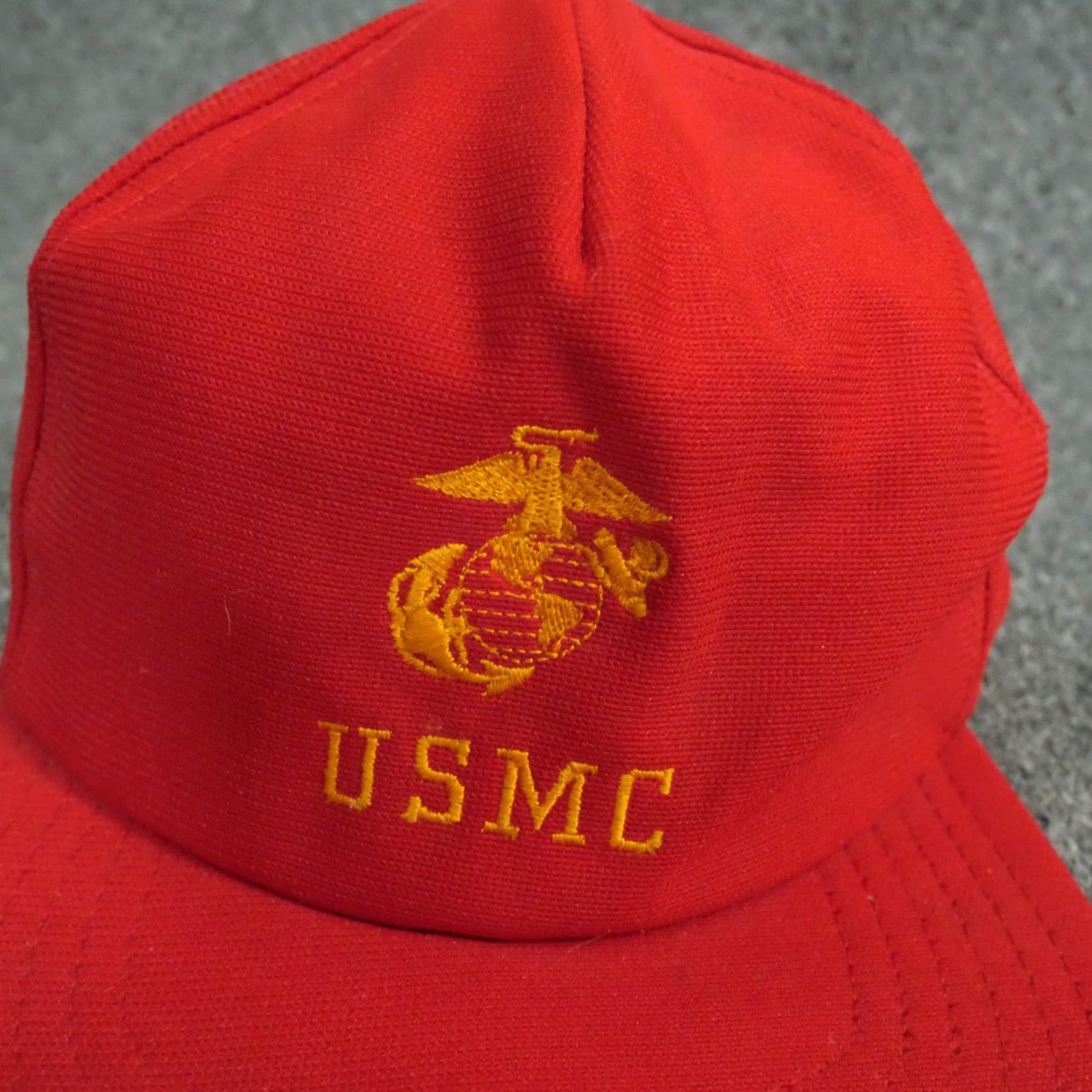 Vintage VINTAGE USMC Hat Cap Adult Red Snap Back 90s Men One Size Cotton Adjustable Snapback Mens Size ONE SIZE - 2 Thumbnail