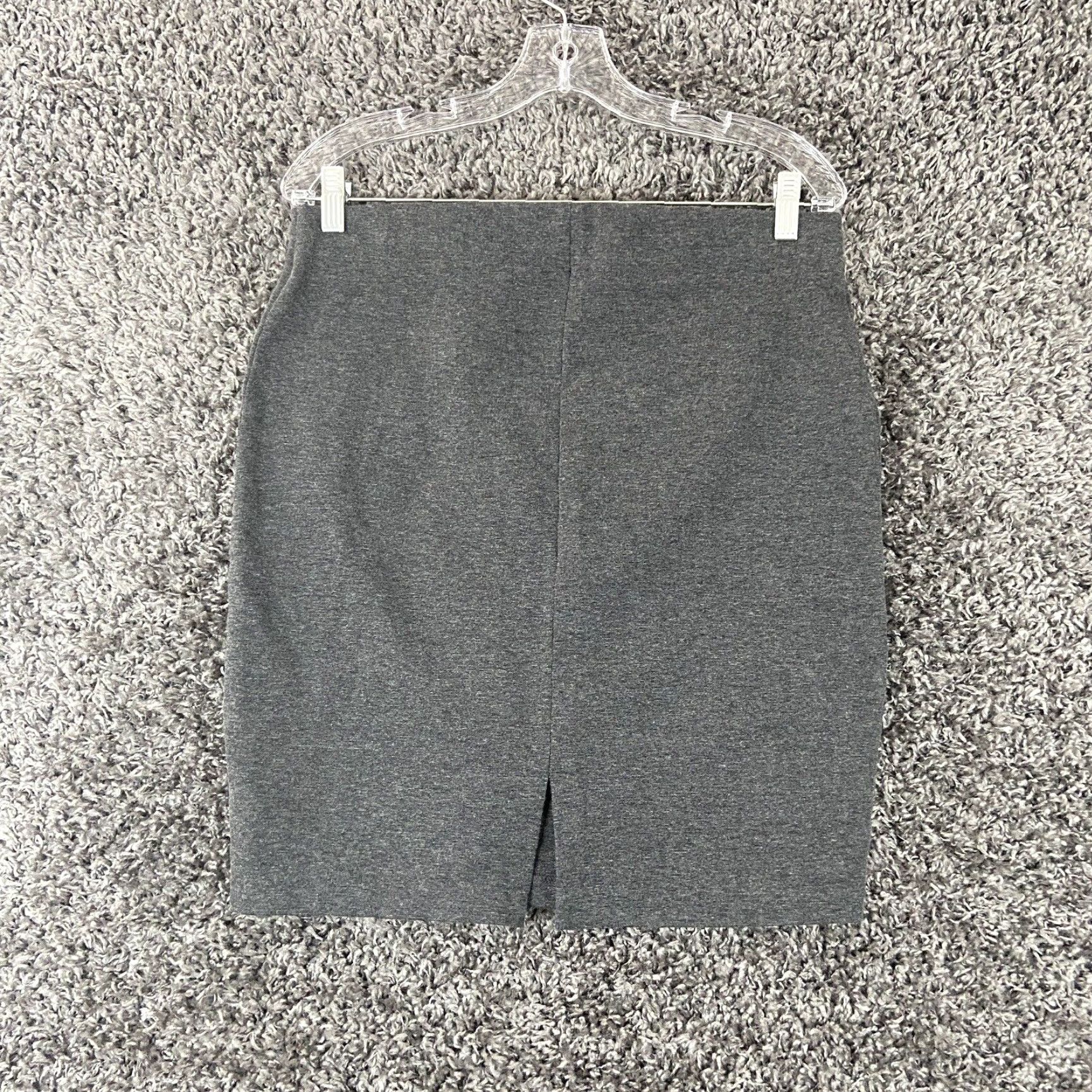 Vintage Womens Skirt M Pencil Knee Length Charcoal Gray Elastic Waistband Unbranded Size 32" / US 10 / IT 46 - 5 Thumbnail
