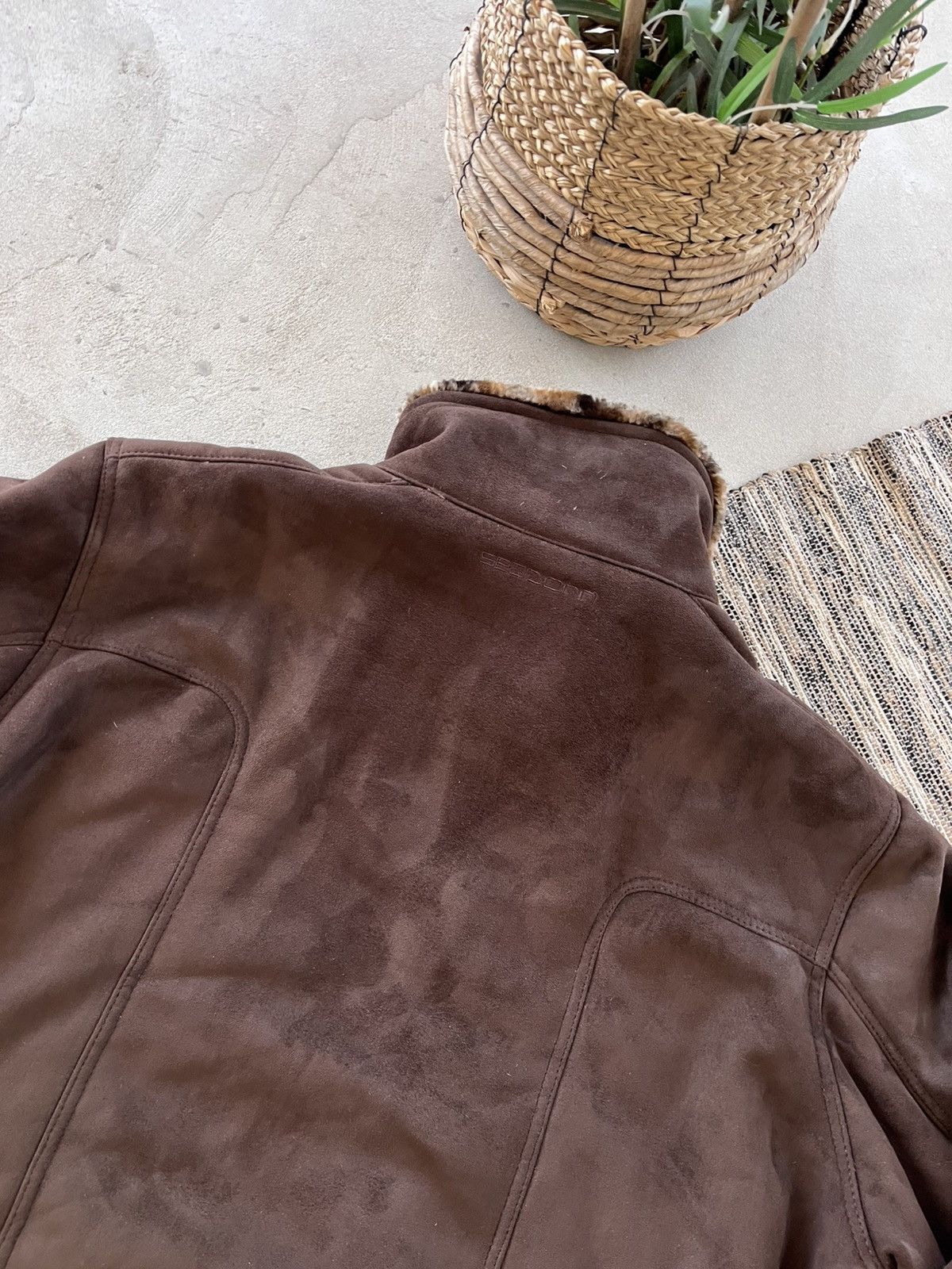 Sean John Sean John Shearling Coat Brown Jacket Faux Fur Suede Style Size US XXL / EU 58 / 5 - 15 Thumbnail