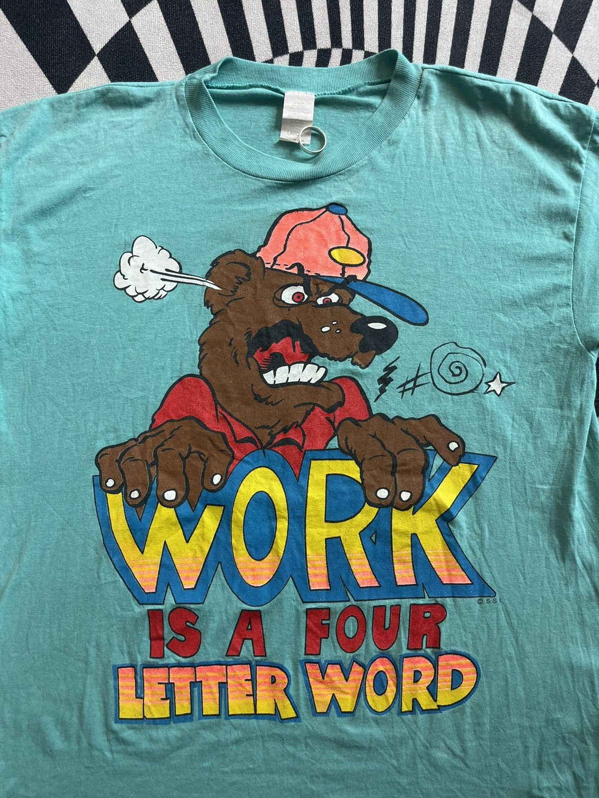 Vintage Vintage Bear Work is a four letter word 80’s SSI 60/40 cott Size US L / EU 52-54 / 3 - 5 Thumbnail