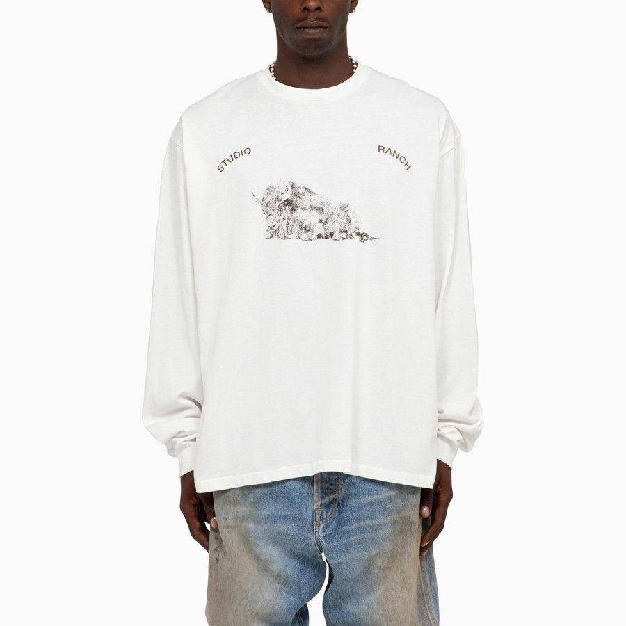 1989 STUDIO o1d2blof1124 Long Sleeve T-Shirt in White Size US XXL / EU 58 / 5 - 3 Thumbnail
