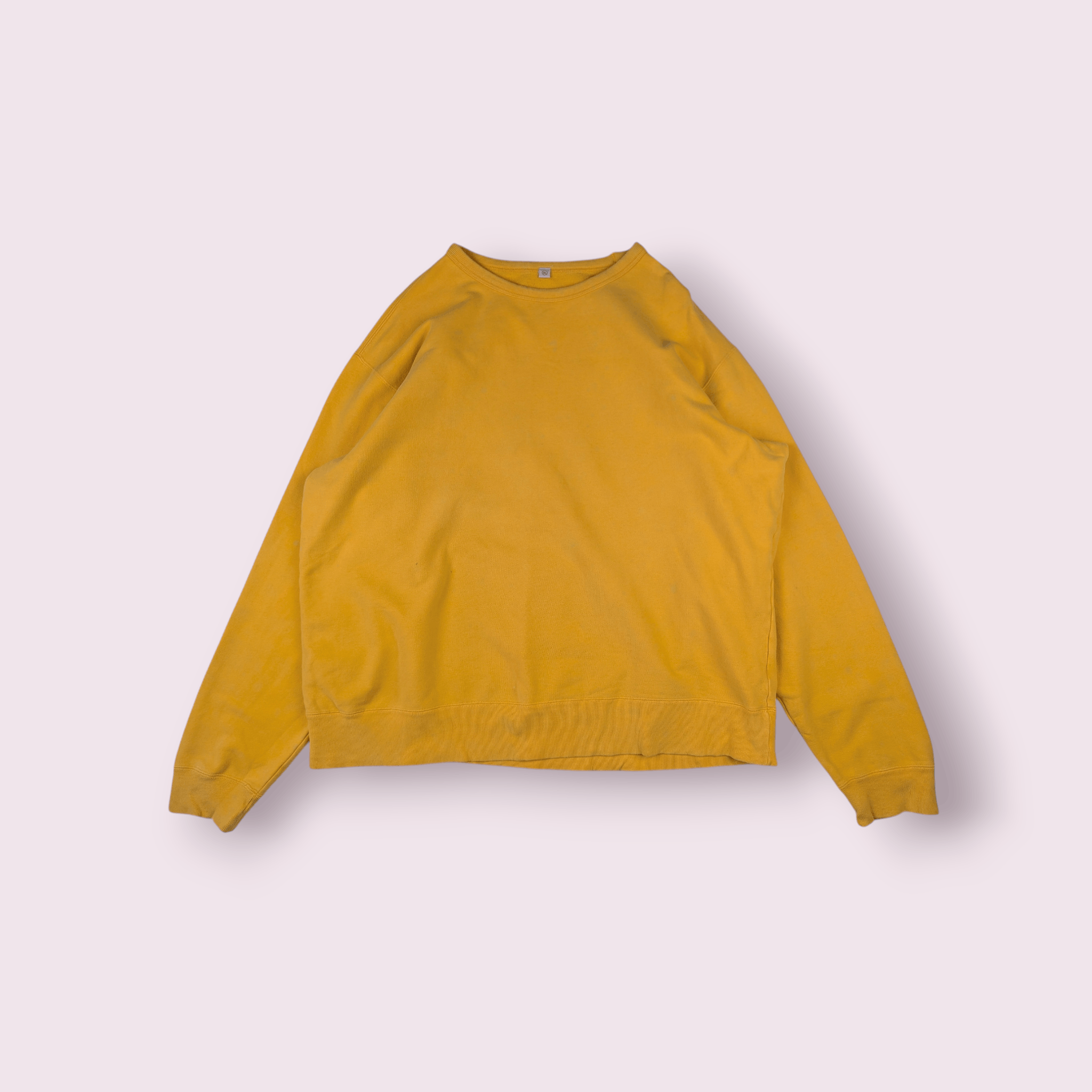 Japanese Brand Vintage 90's UNIQLO Yellow Plain Sweatshirts Jumper Size US XL / EU 56 / 4 - 2 Thumbnail