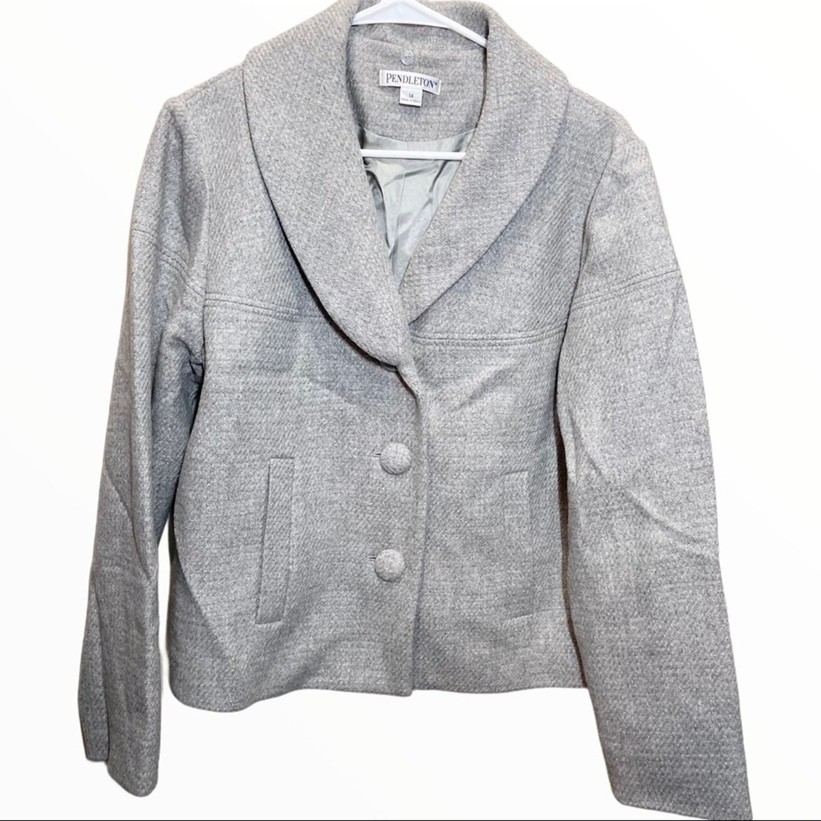 Pendleton Pendleton women button down metallic wool blazer 14 Size XL / US 12-14 / IT 48-50 - 2 Thumbnail