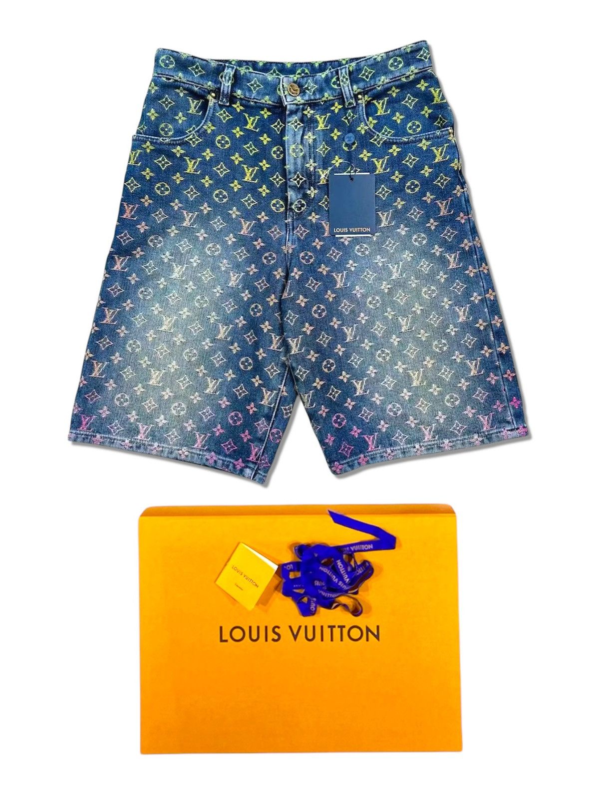 Louis Vuitton Louis Vuitton 32 Rainbow Monogram Denim Short Size US 32 / EU 48 - 1 Thumbnail
