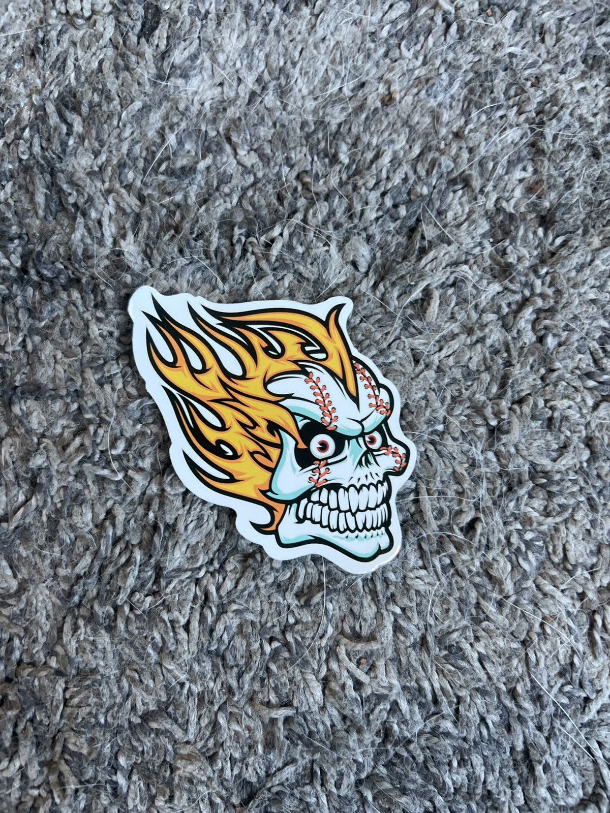 Hypebeast Flaming Baseball Skull Sticker Size ONE SIZE - 1 Thumbnail