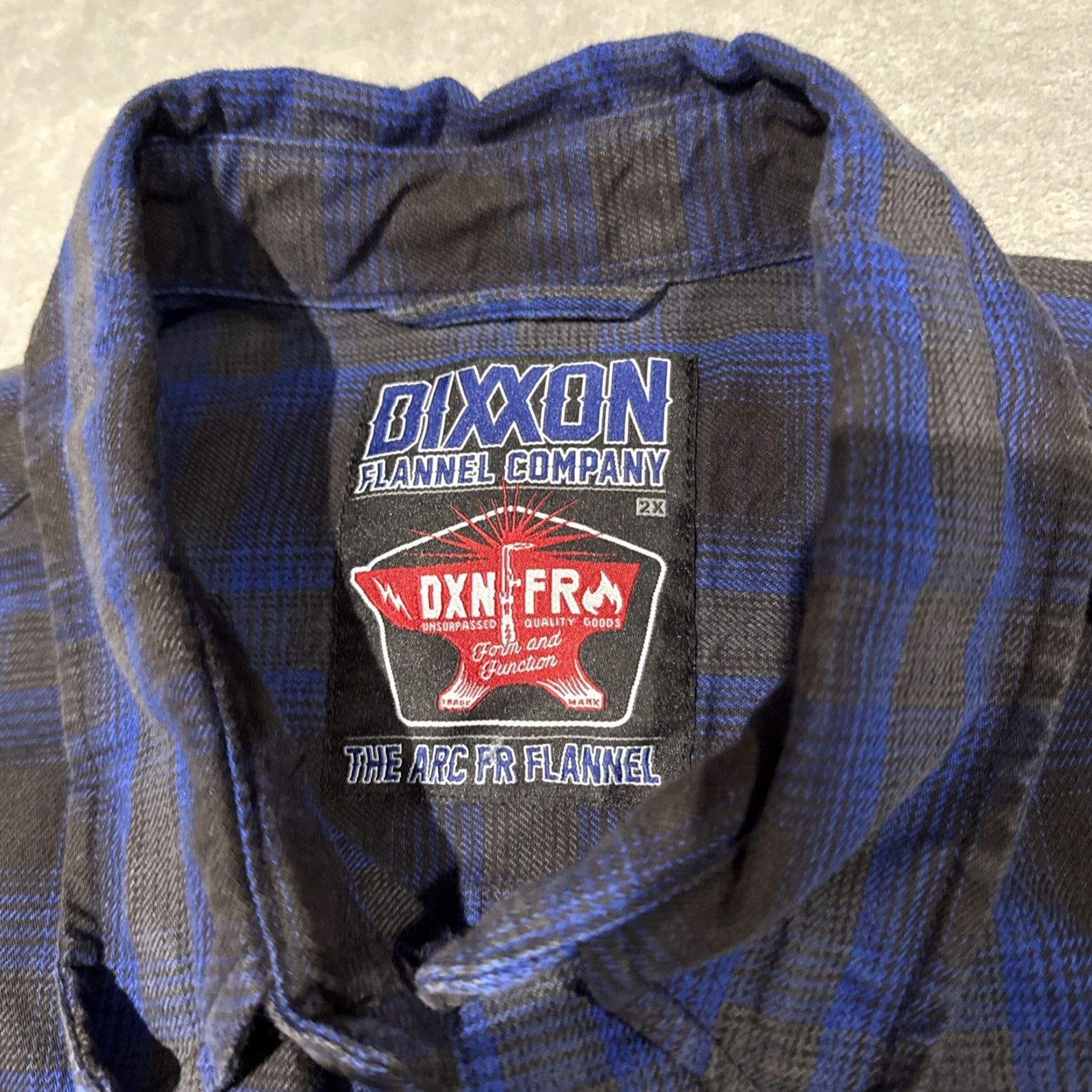 Vintage Dixxon The Arc FR Flannel Mens 2XL Blue Black Checkered Button Up Long Sleeve Size US XXL / EU 58 / 5 - 4 Thumbnail