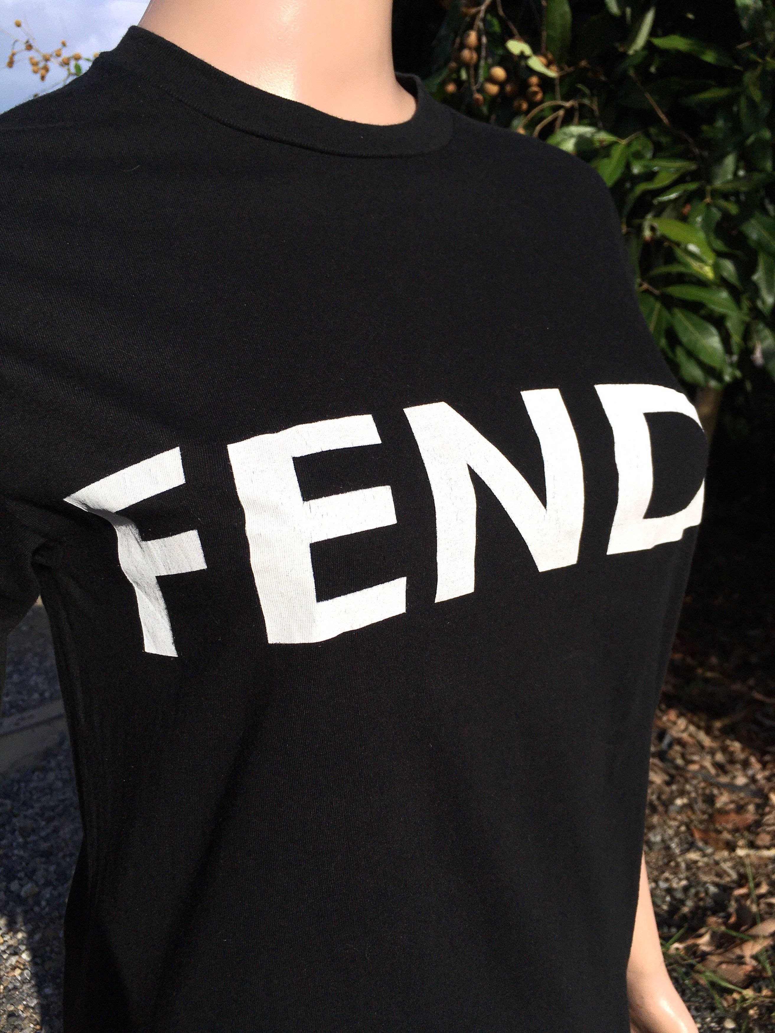 Fendi FENDI Black T-Shirt Crew Neck Classic Logo Print Size 4 US Size S / US 4 / IT 40 - 4 Thumbnail
