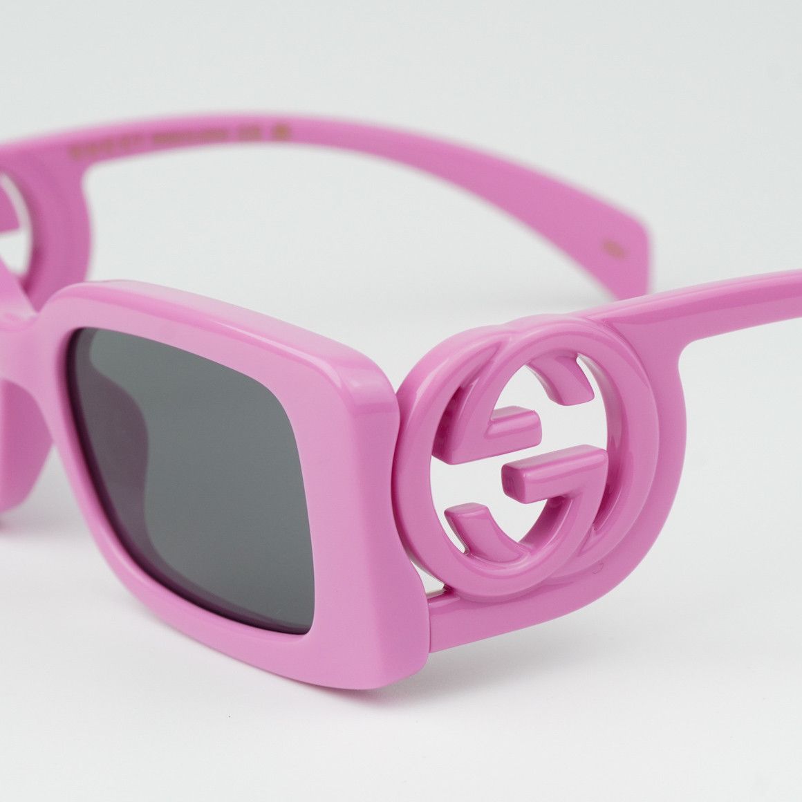 Gucci NEW Gucci GG1325S 006 Pink Grey Rectangle Unisex Sunglasses Size ONE SIZE - 5 Thumbnail