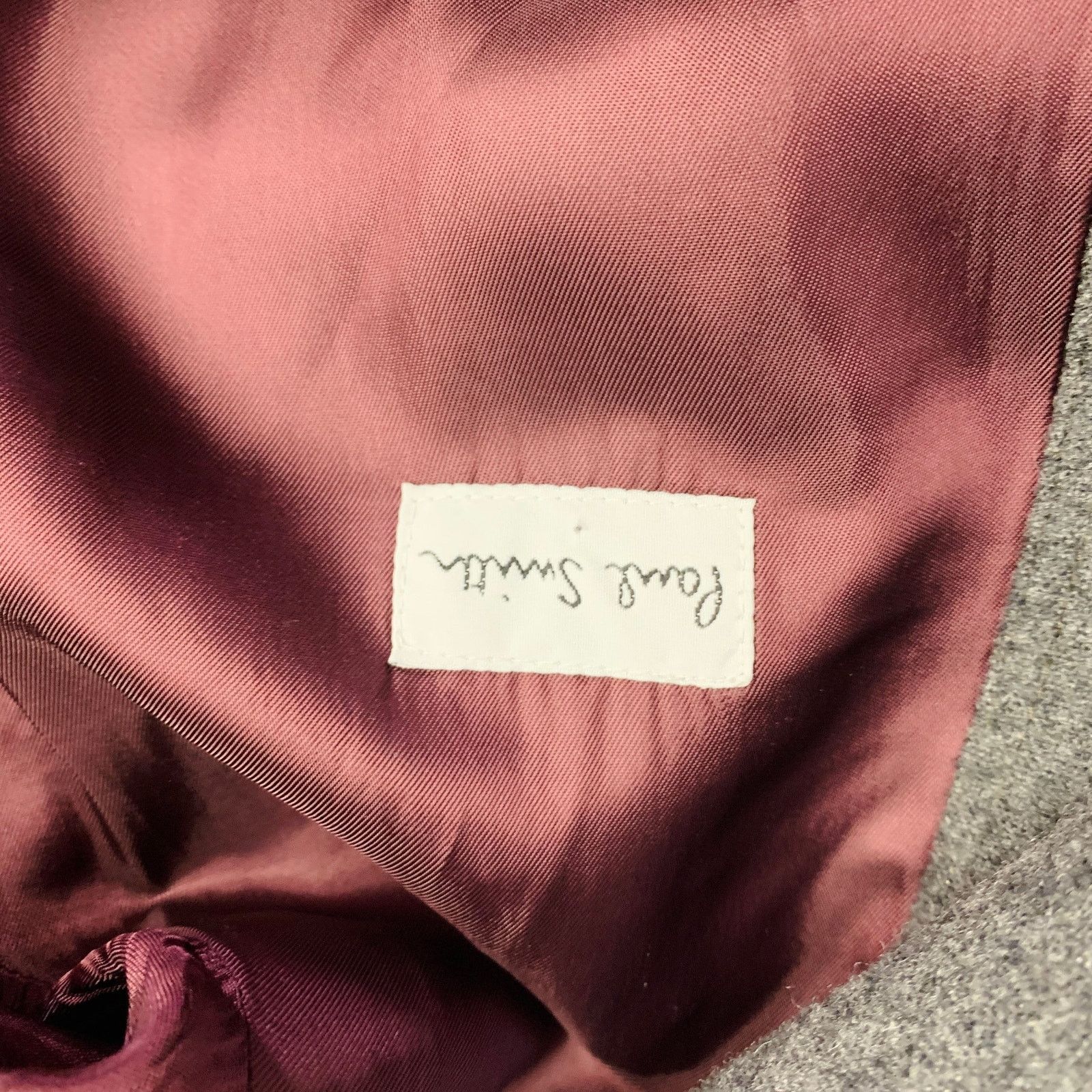 Paul Smith Size 42 Grey Burgundy Wool Blend Contrast Trim Jacket Size US L / EU 52-54 / 3 - 5 Thumbnail