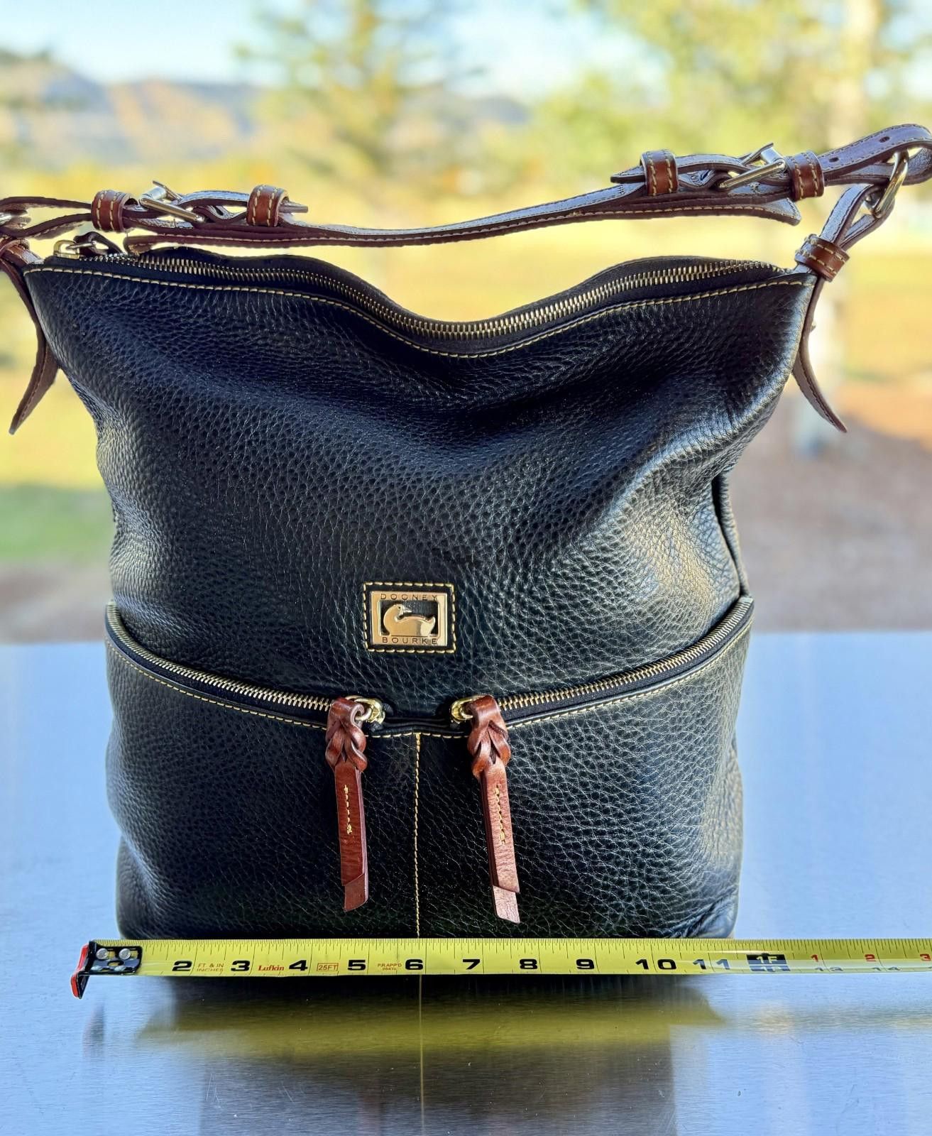 Dooney & Bourke Dooney & Bourke Dillen Pocket Navy Pebbled Leather Hobo Bag Size ONE SIZE - 4 Thumbnail