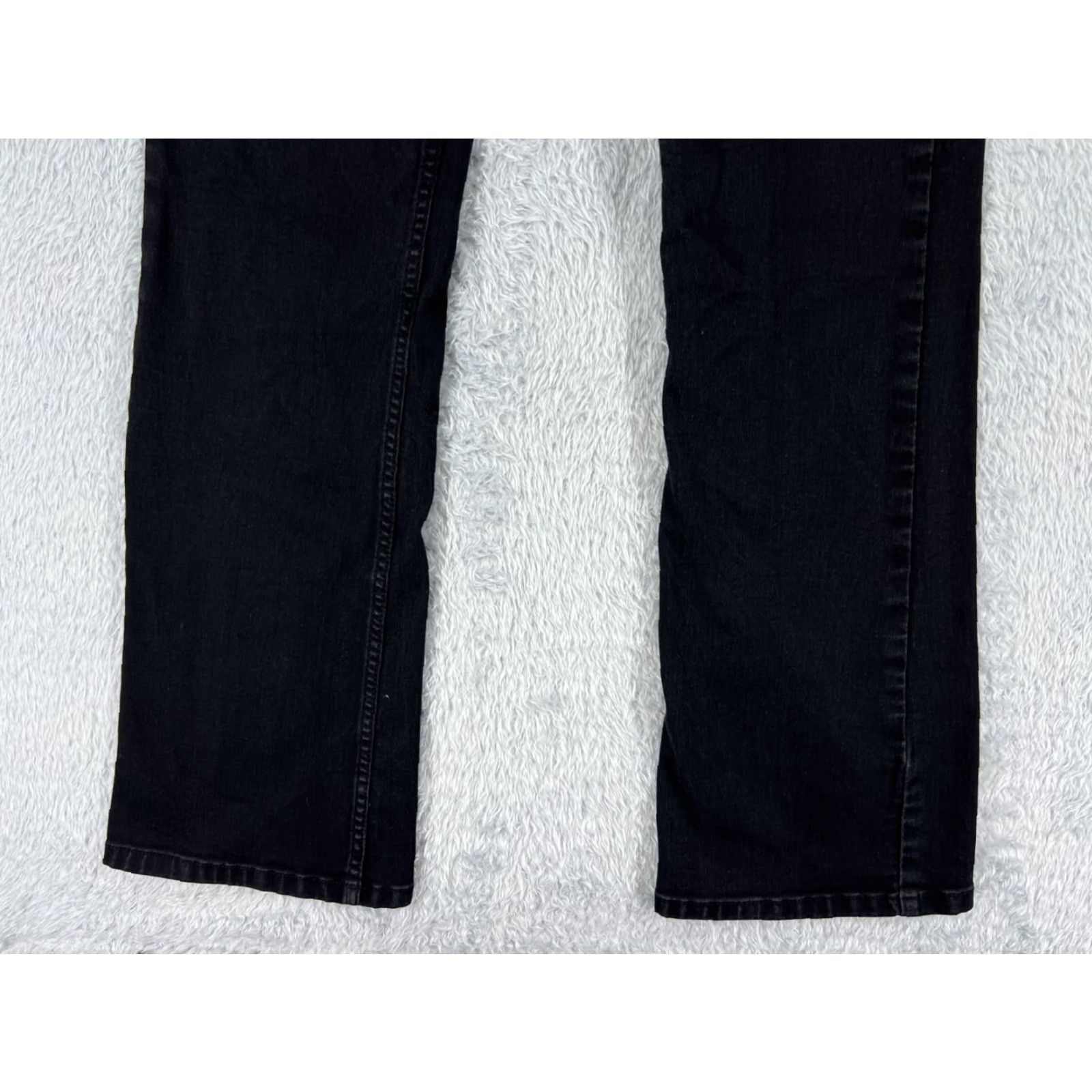 Lee Lee Jeans Women Bootcut 10 Black Denim Regular Cotton 30x30 Distressed Zip 5-Pocket Southwestern Cowboy Designer Lee Size 32" / US 10 / IT 46 - 2 Thumbnail