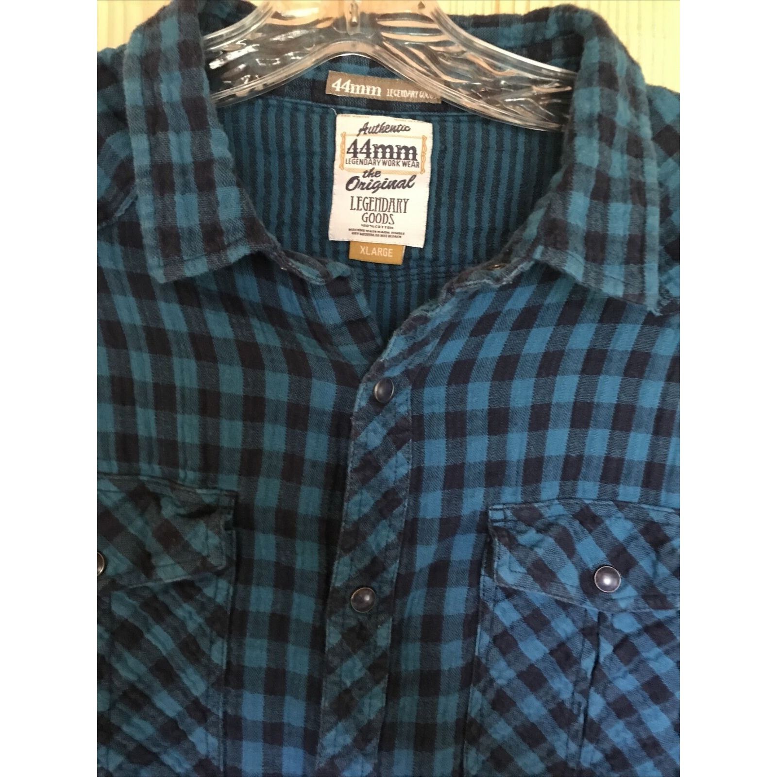 Other 44mm Legendary Work Wear Mens XL Blue Plaid Pearl Snap Shirt Size US XL / EU 56 / 4 - 2 Thumbnail