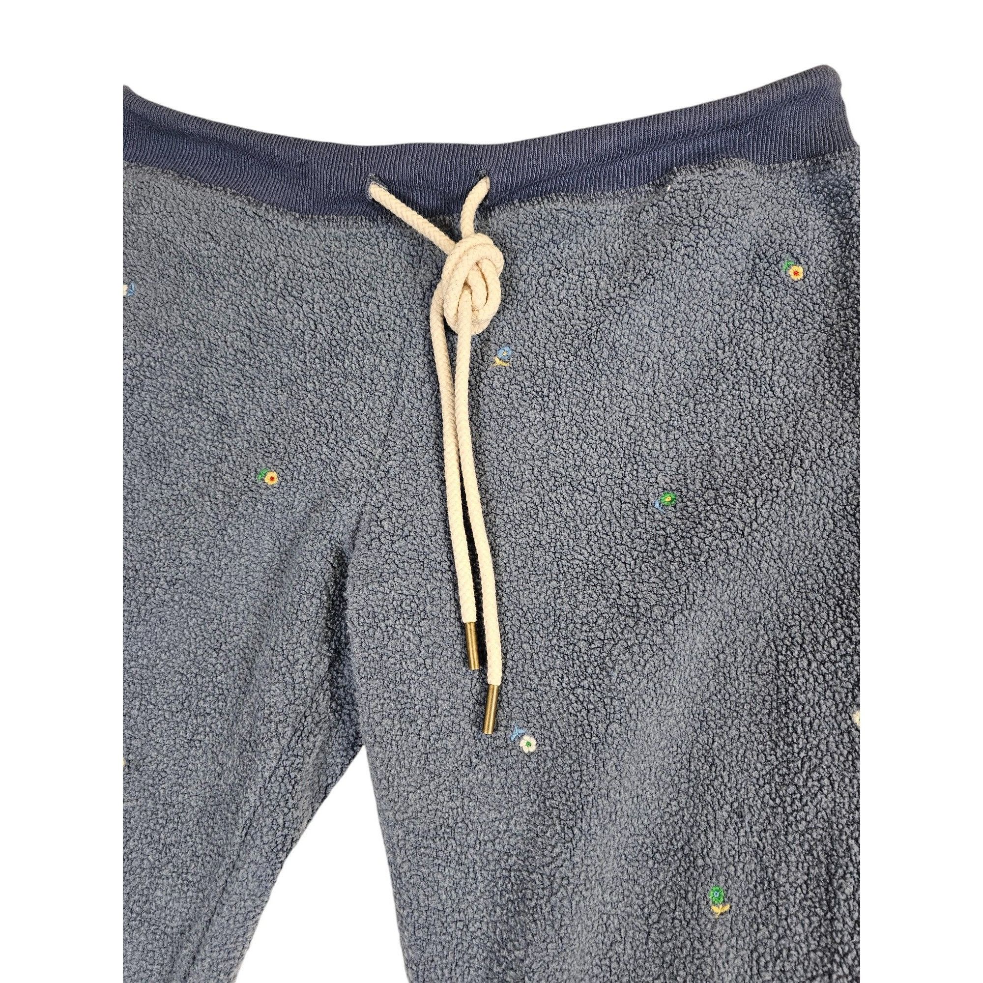 THE GREAT \Sherpa Floral Embroidered Cropped Sweatpants Size 25" / US 0 / IT 36 - 2 Thumbnail
