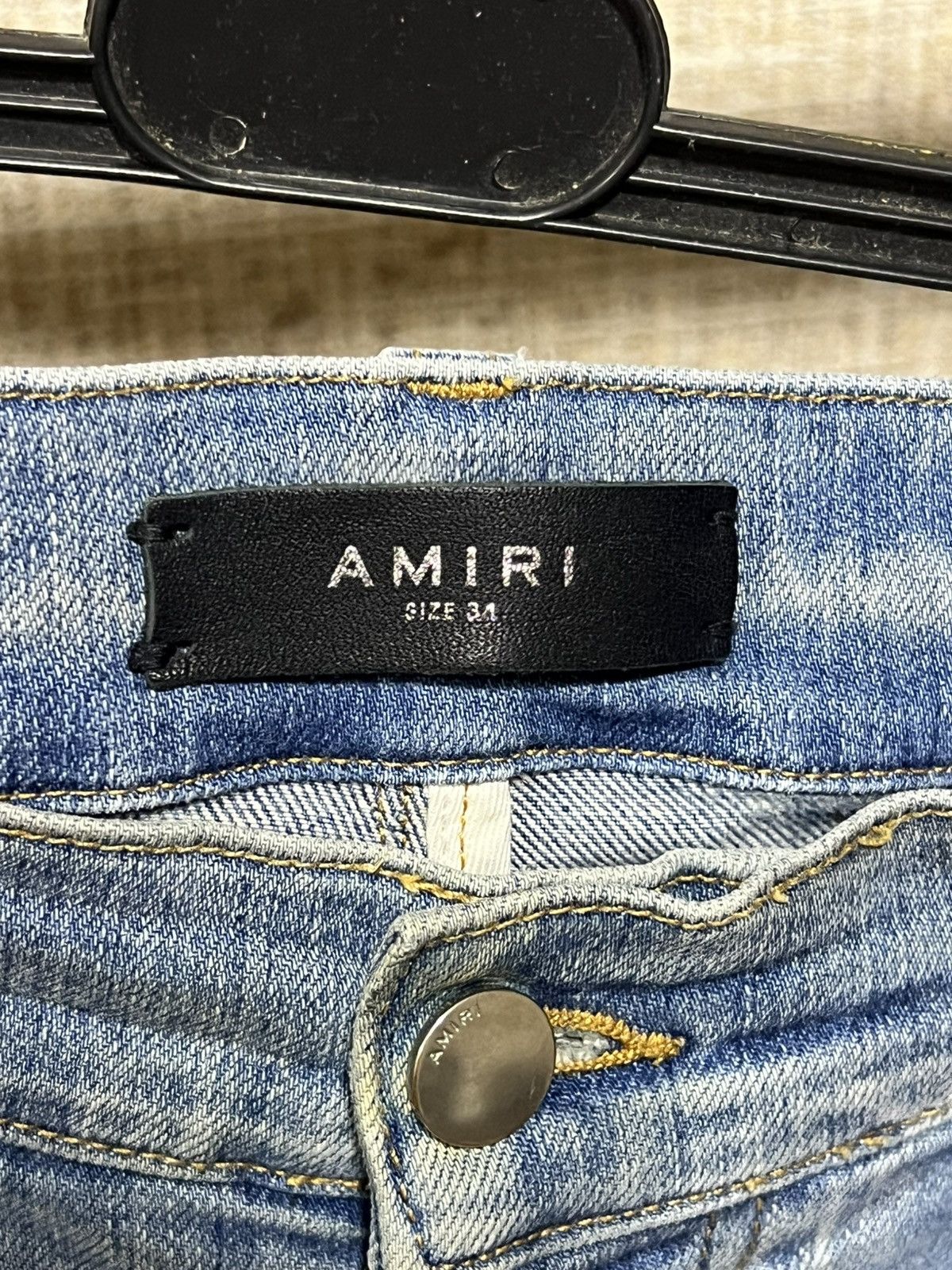Amiri AMIRI BLUE DISTRESSED SLIM JEANS Size US 34 / EU 50 - 10 Thumbnail