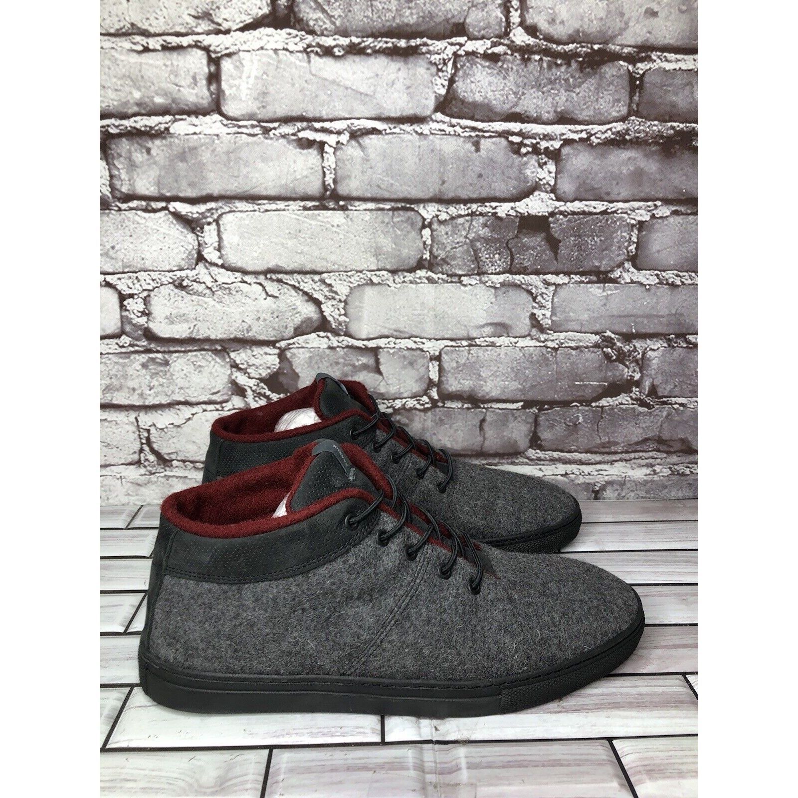 Other Baabuk Sky Wooler Gray High Top Wool Fabric Sneakers Shoes M Size US 9 / EU 42 - 11 Thumbnail