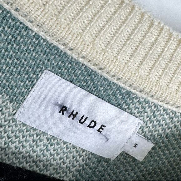 Rhude Rhude Racing Monogram-Intarsia Jumper Sweater White Green Me Size US S / EU 44-46 / 1 - 4 Thumbnail