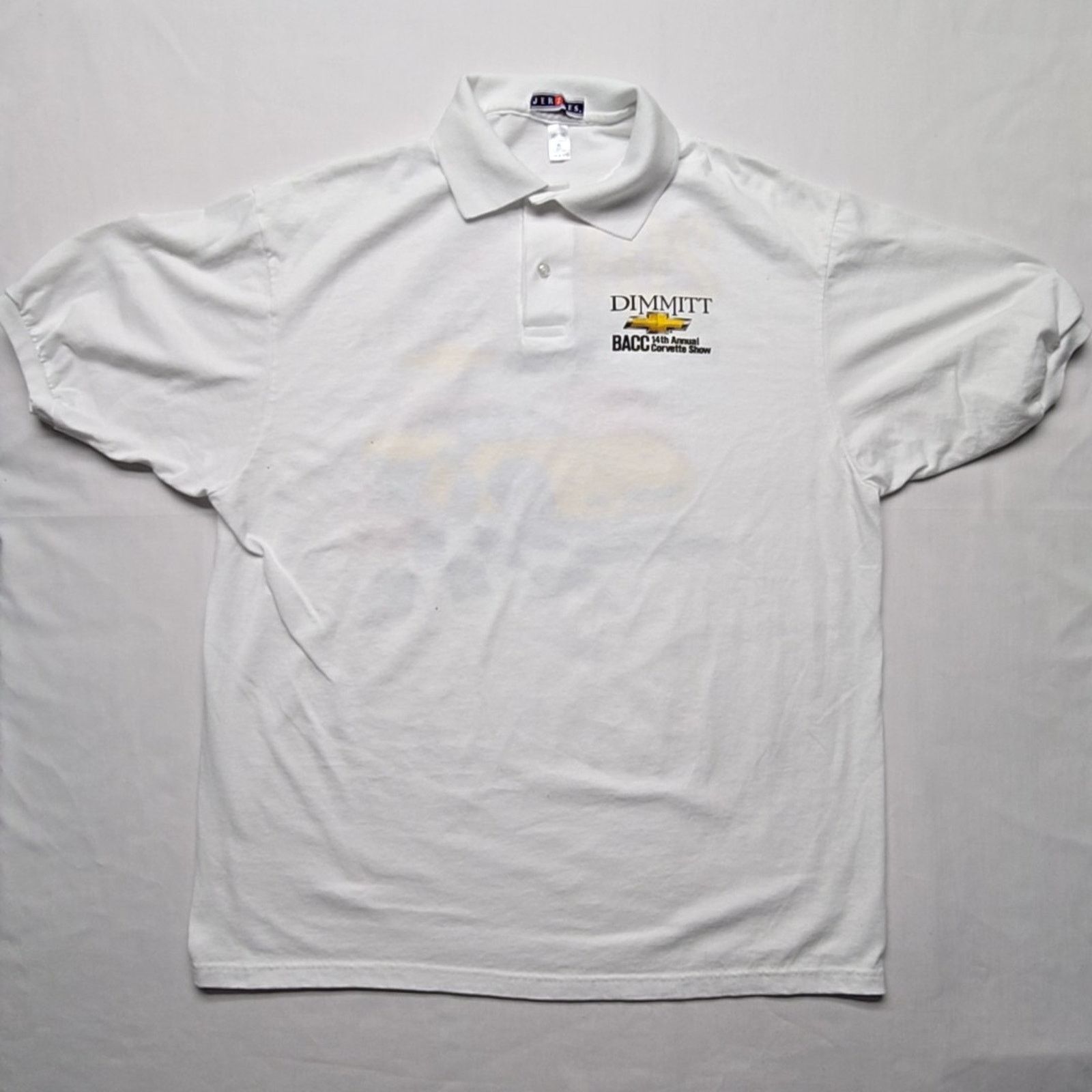 Jerzees Dimmitt Corvette Show Polo Jerzees White Mens XL Shirt Size US XL / EU 56 / 4 - 1 Thumbnail
