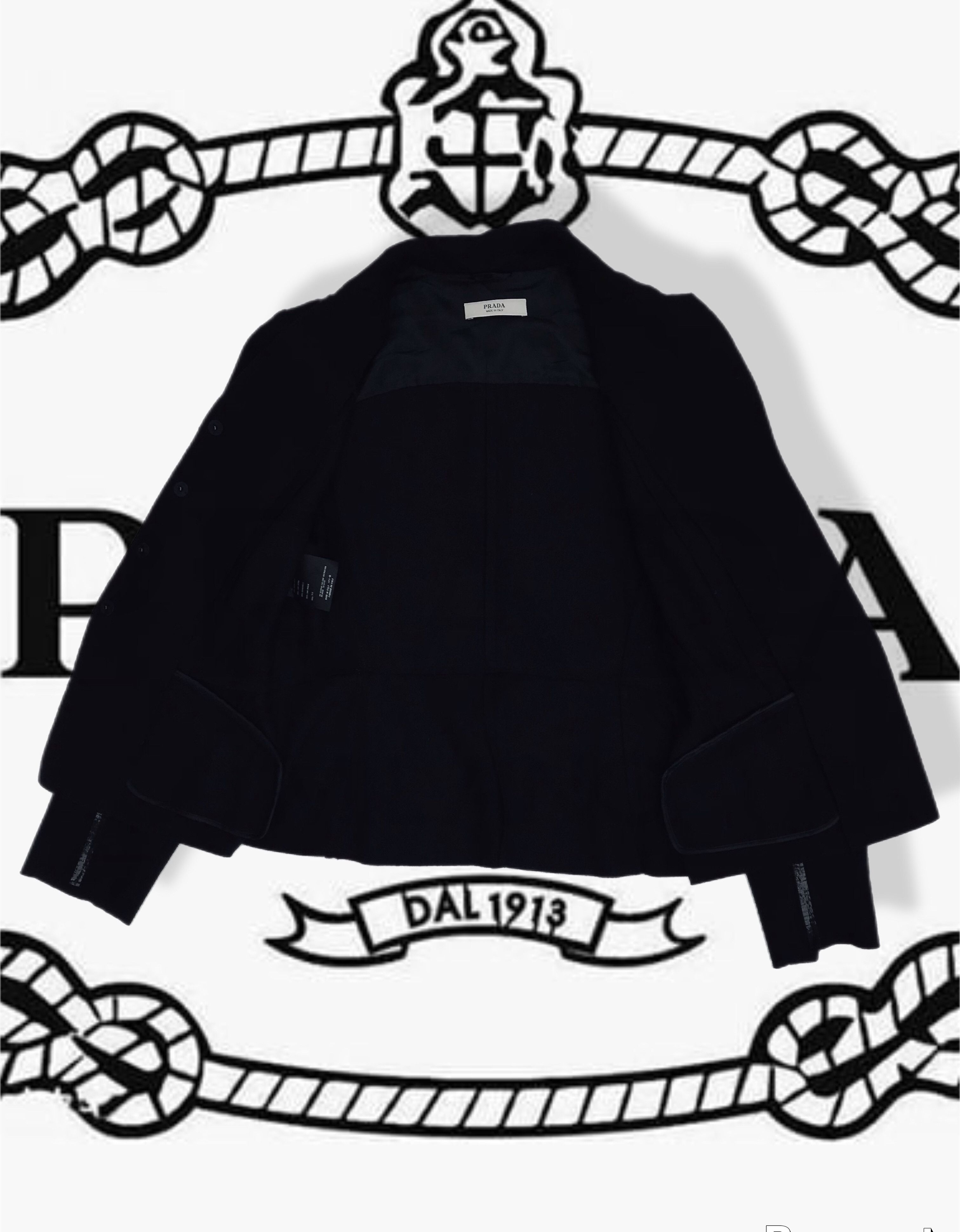 Prada Prada Enamel Piping Crop Jacket Blazer Black Large Virgin Size L / US 10 / IT 46 - 6 Thumbnail