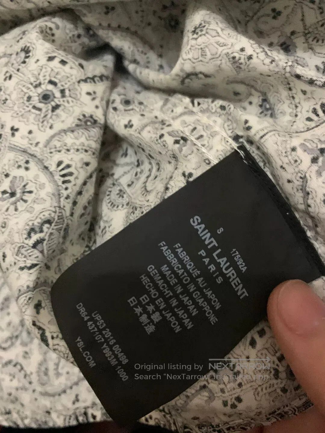 Saint Laurent Paris Saint Laurent Paisley Long-Sleeve Shirt. Size US S / EU 44-46 / 1 - 5 Thumbnail