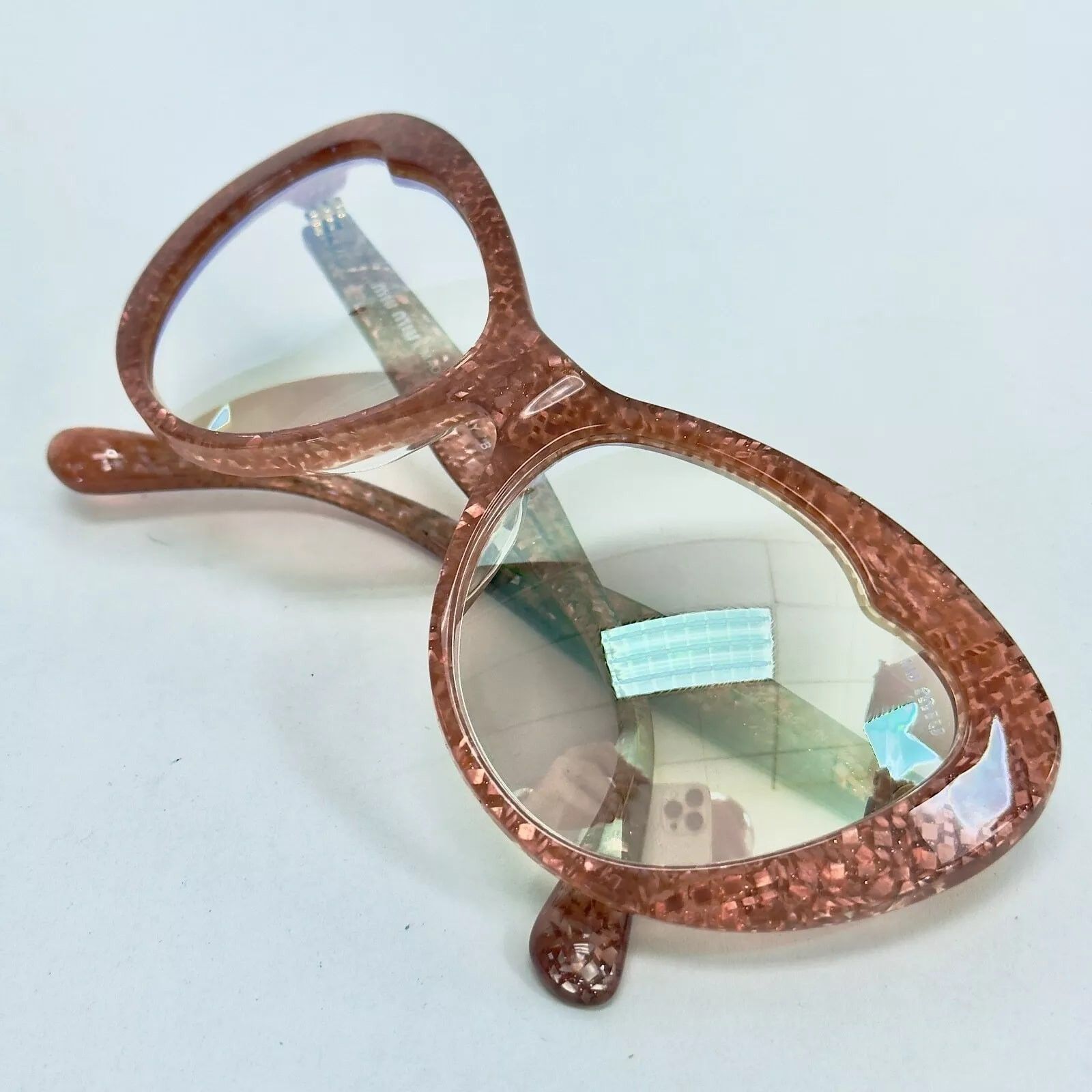 Miu Miu MIU MIU NOIR 04O Orange Apple Glitter Sequin SMU04O Size ONE SIZE - 7 Thumbnail