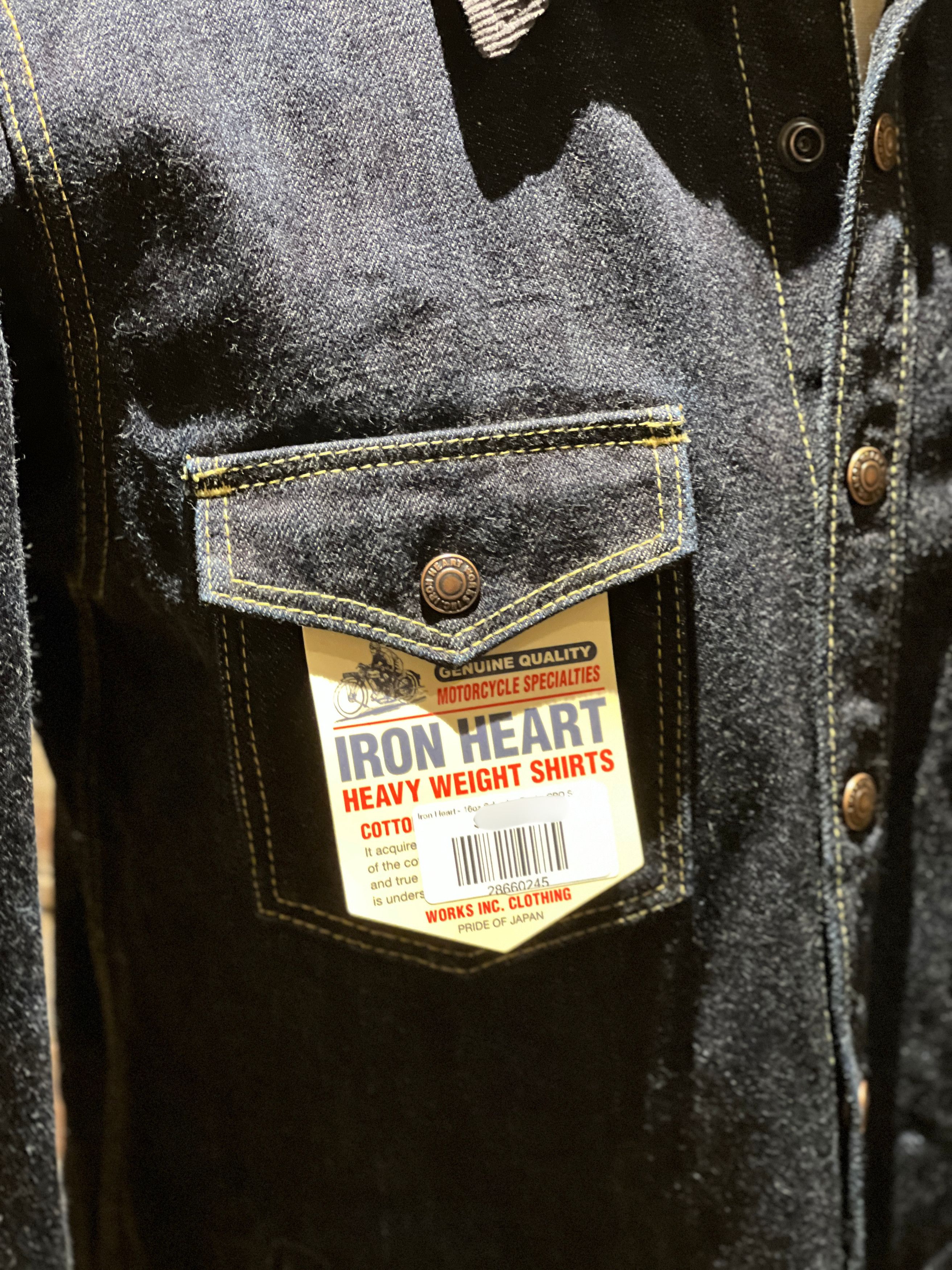 Iron Heart Iron Heart IHSH-427 16oz Selvedge Denim CPO Shirt – Black Size US L / EU 52-54 / 3 - 8 Thumbnail