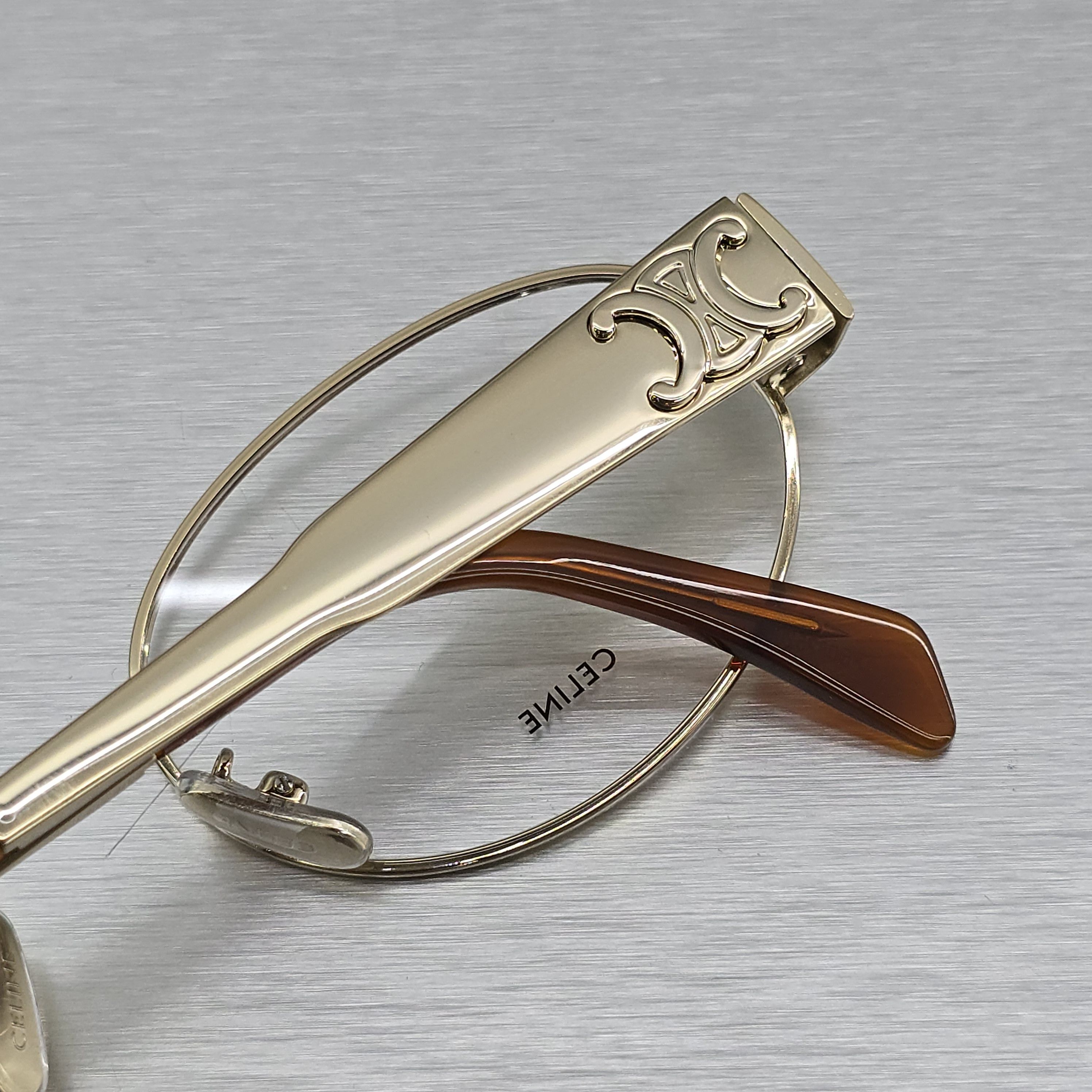Celine CELINE Metal Triomphe CL50140U 30 Oval Glasses Size ONE SIZE - 3 Thumbnail