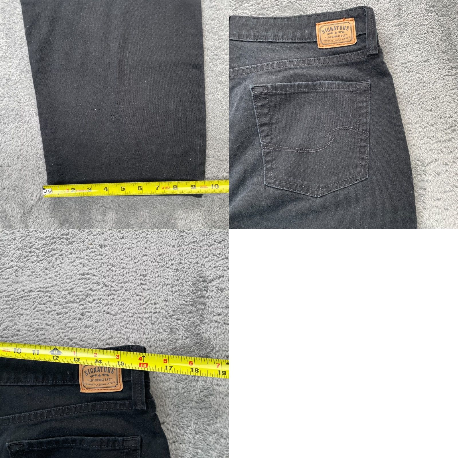 Vintage Levi’s Signature Jeans Women’s 14M Black Bootcut Denim Cotton Spandex 5-Pocket Regular Inseam 31” Blue? Size 36" / US 14 / IT 50 - 8 Thumbnail