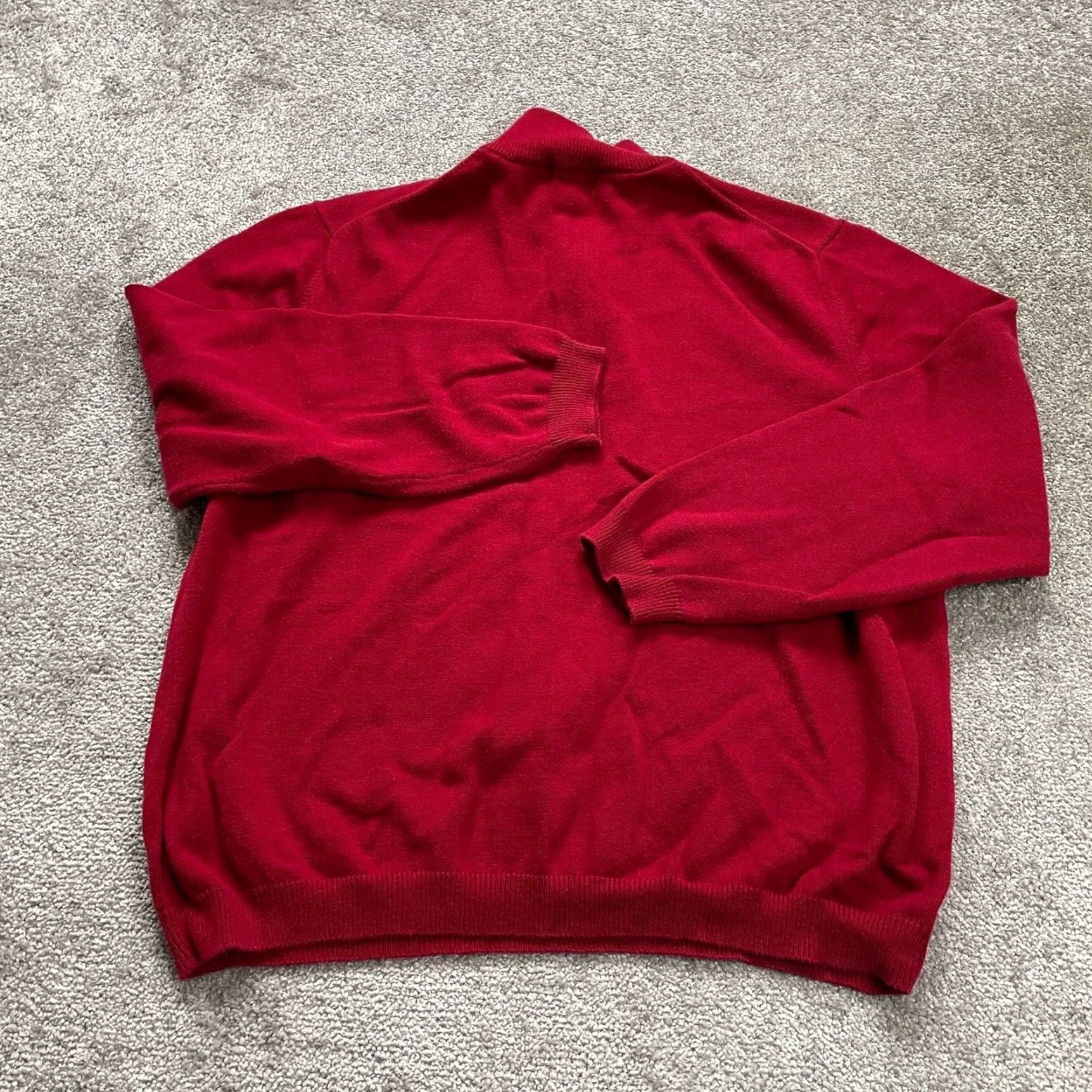 Eddie Bauer Eddie Bauer Pullover Sweater Men XL Solid Red 1/4 Zip High Neck Knit Long Sleeve Casual Classic Size US XL / EU 56 / 4 - 2 Thumbnail