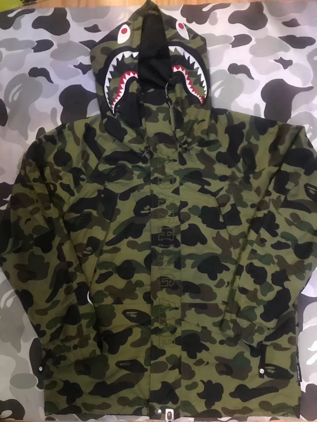 Bape Bape Green Shark Jacket Outerwear Size US XL / EU 56 / 4 - 1 Thumbnail