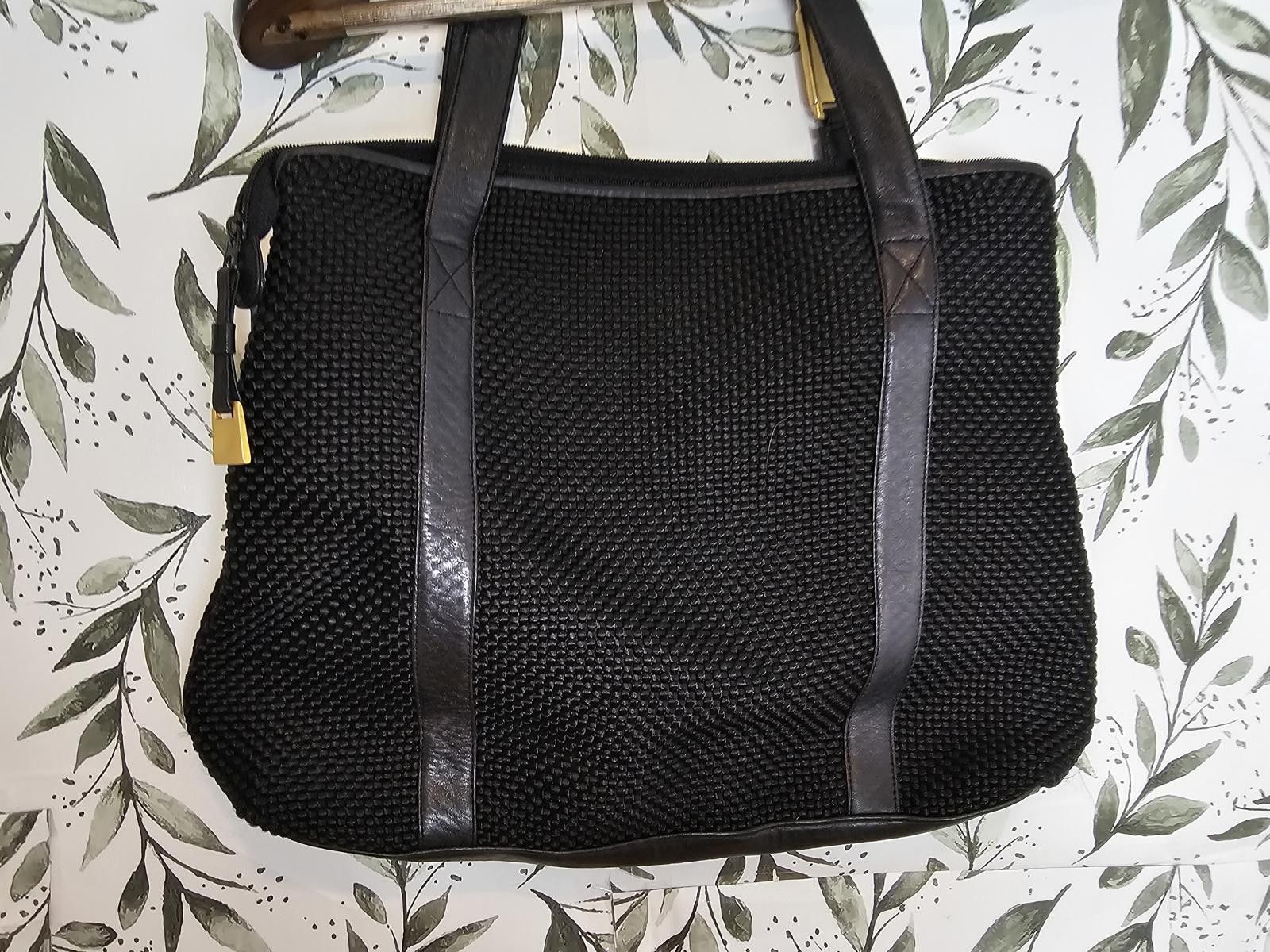 American Eagle Outfitters Americana by Sharif Tote Bag Black Womens Knit Travel Size ONE SIZE - 5 Thumbnail
