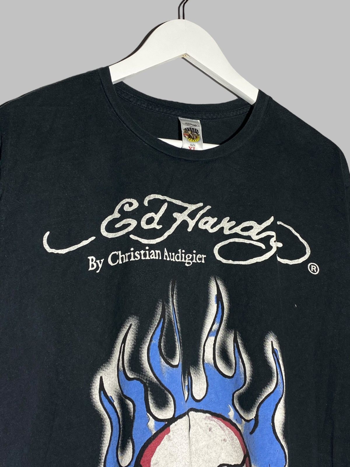 Ed Hardy × Japanese Brand Vintage Ed Hardy by Christian Audigier Skull Logo Rare Shirt Size US XL / EU 56 / 4 - 3 Thumbnail